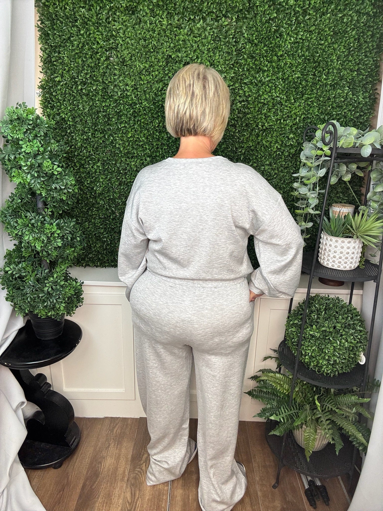 CLASSIC CREW NECK LONG SLEEVE AND PANTS SET- COCOA/HEATHER GREY