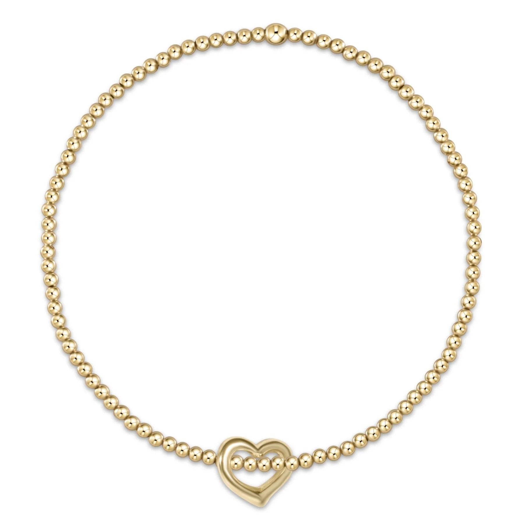 Classic Gold 2mm Bracelet - Love Small Gold Charm