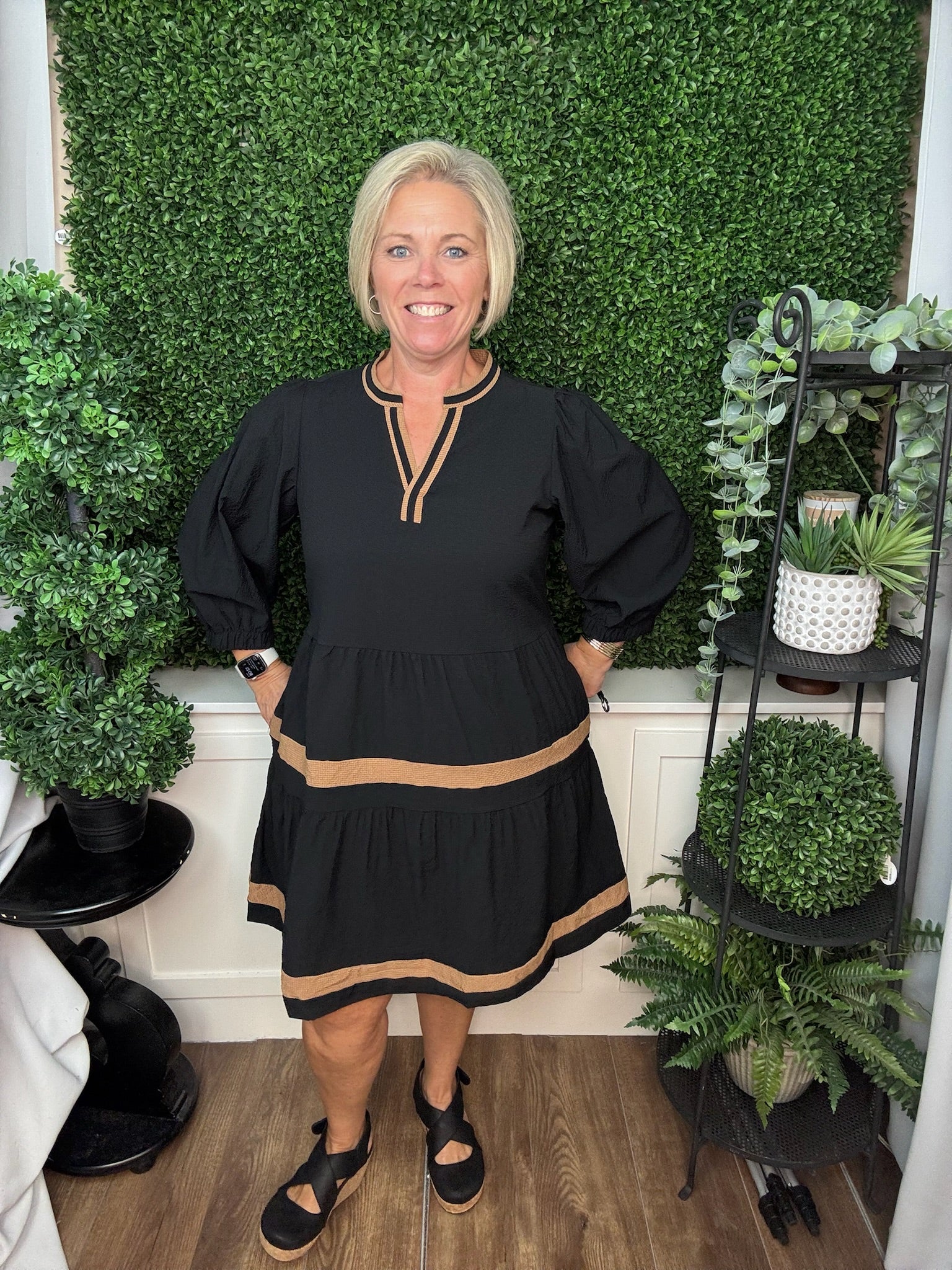 DRESS COOPER - BLACK/TAN