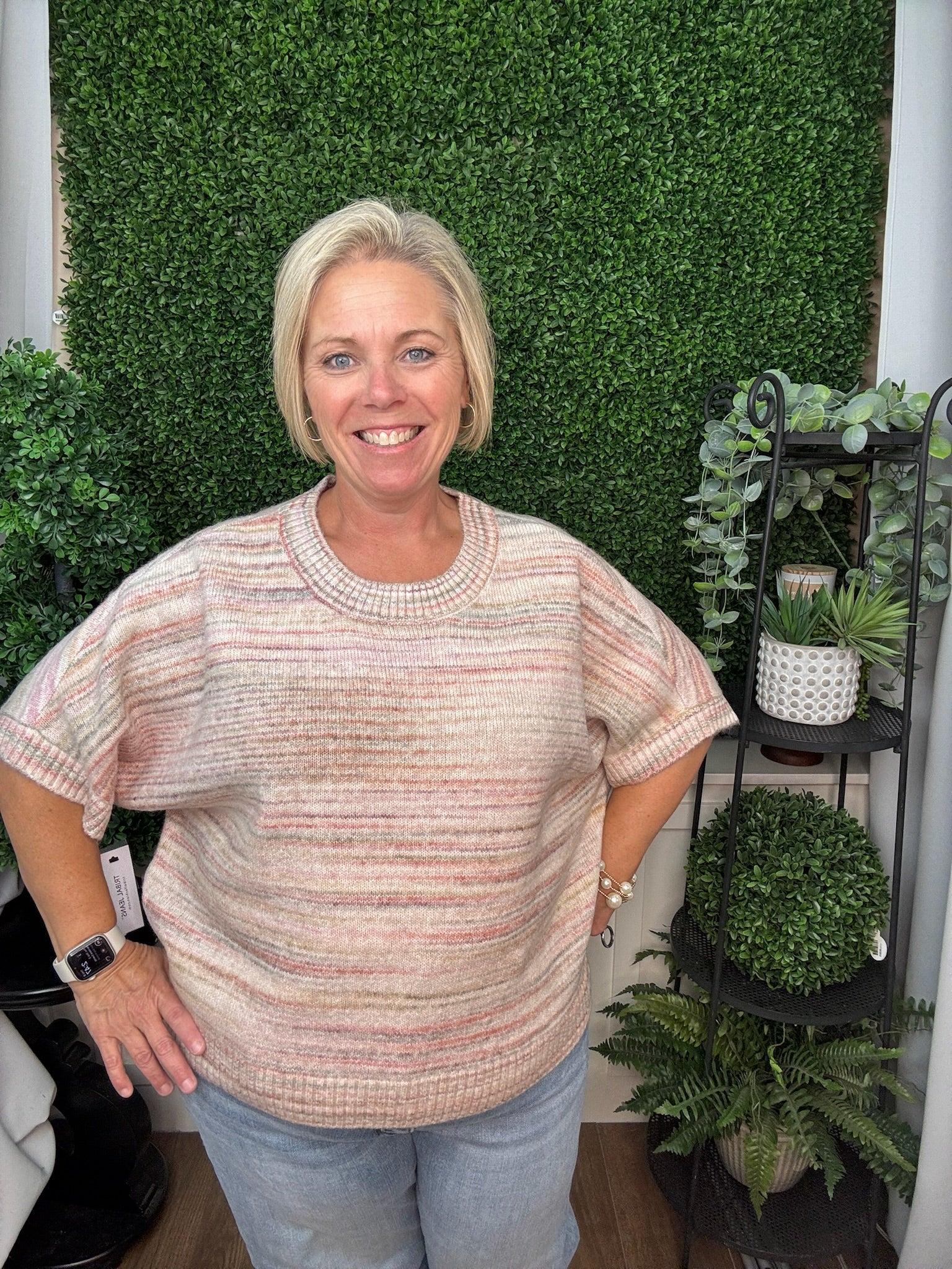 Extended Sleeve Crew Neck Sweater - Pashmina