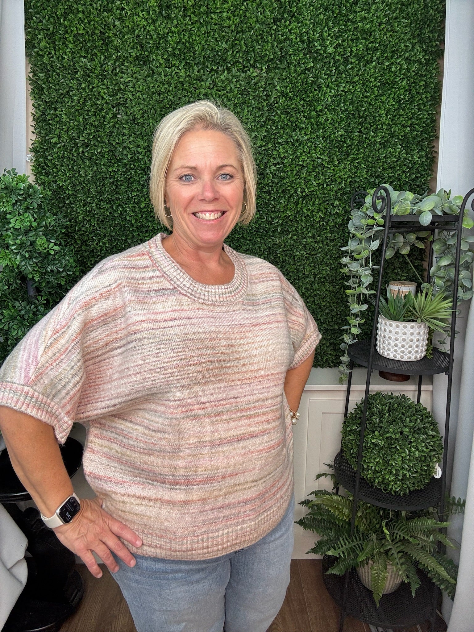 Extended Sleeve Crew Neck Sweater - Pashmina