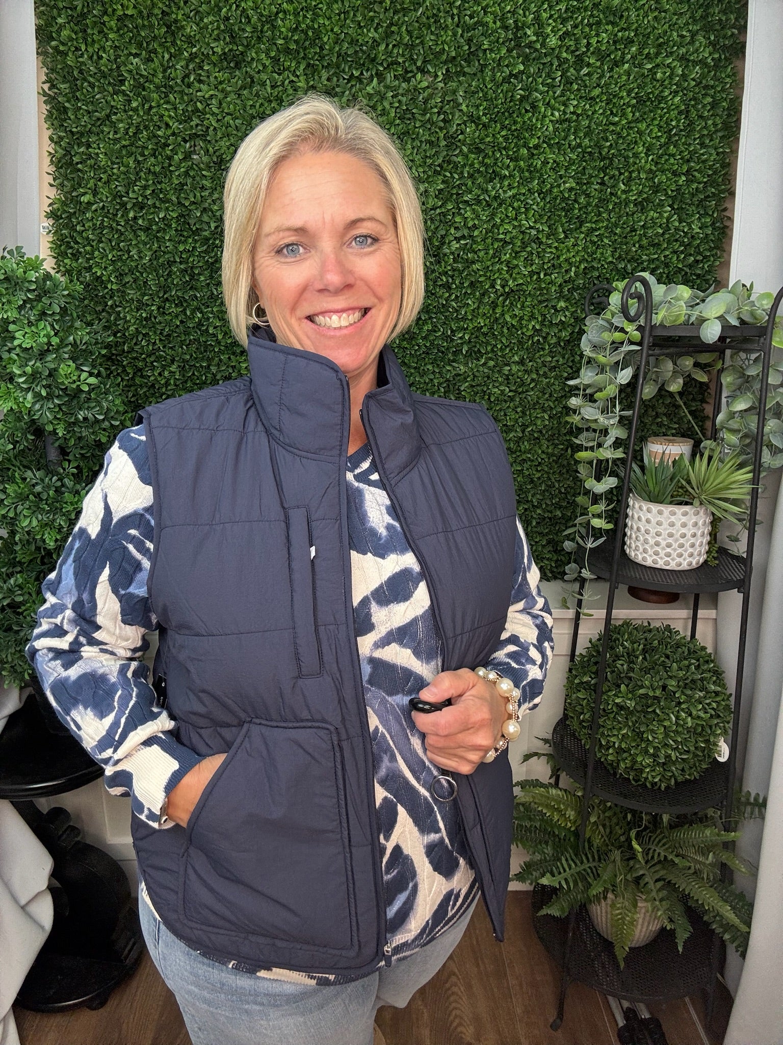 Packable Puffer Vest - Sapphire