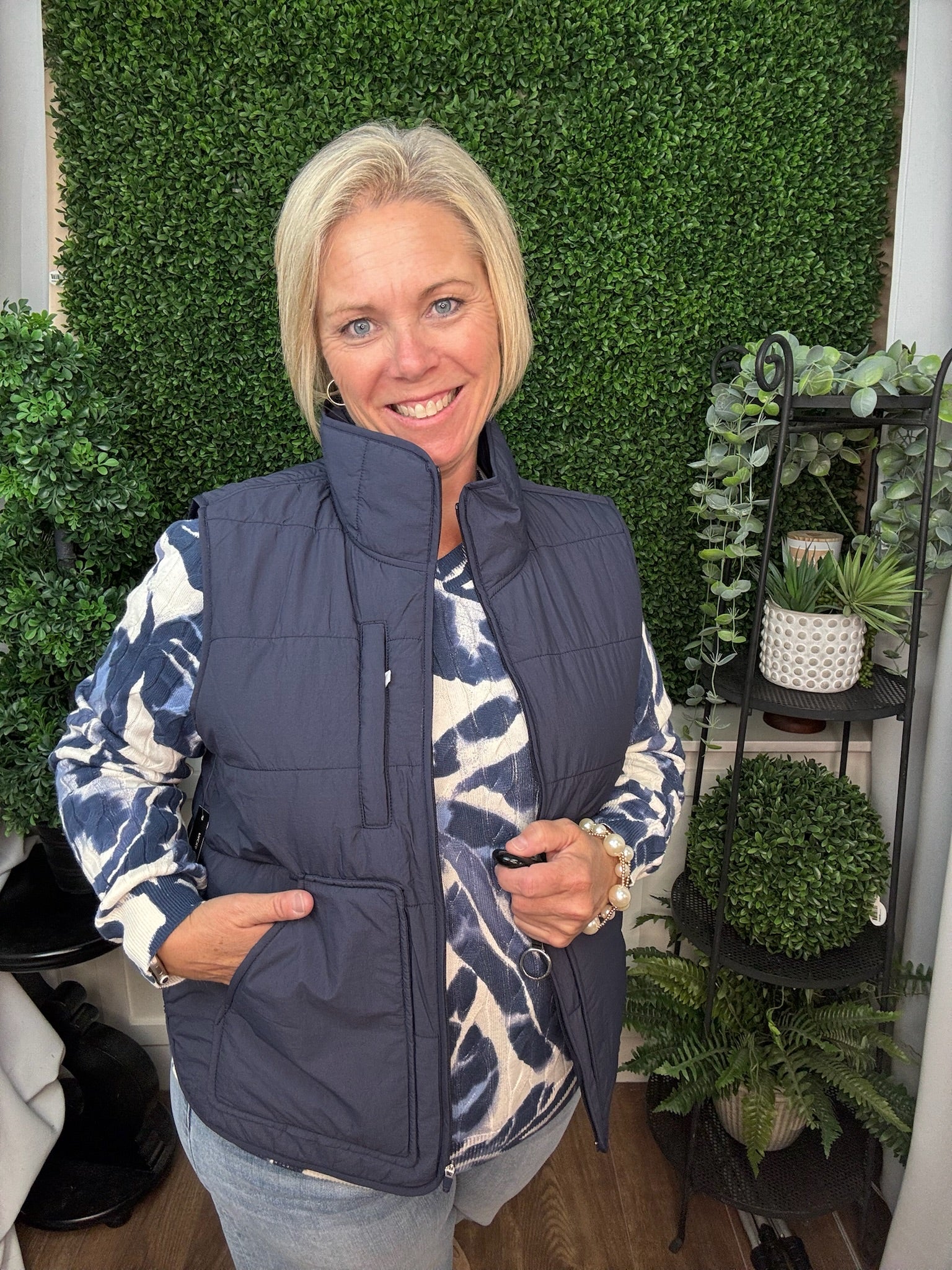 Packable Puffer Vest - Sapphire
