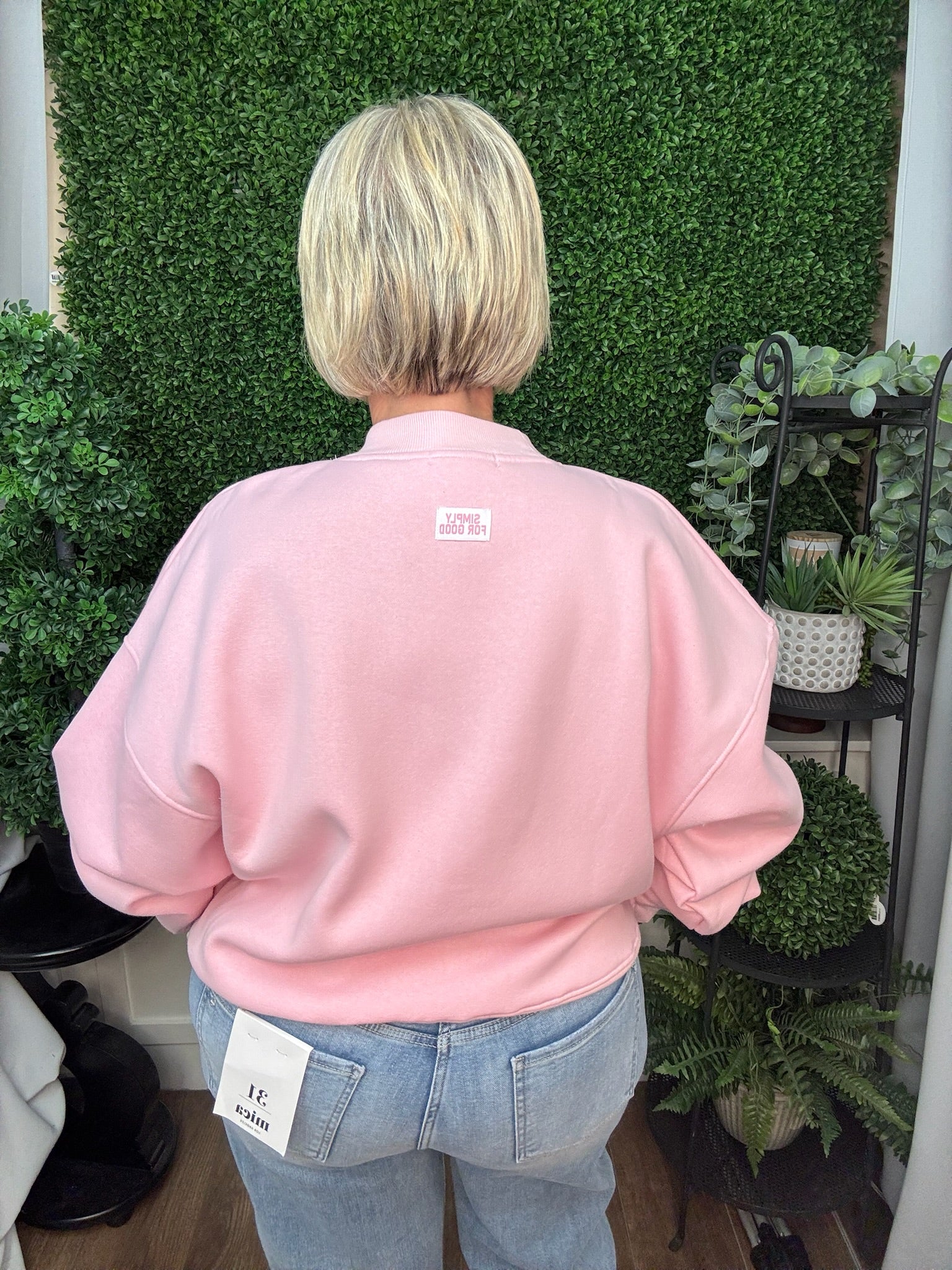 EMBROIDERED CREWNECK - PINK