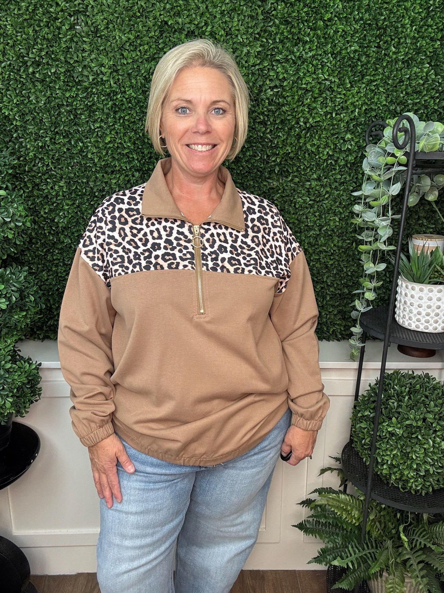 MIA PRINTED PULLOVER - SAFARI CHIC