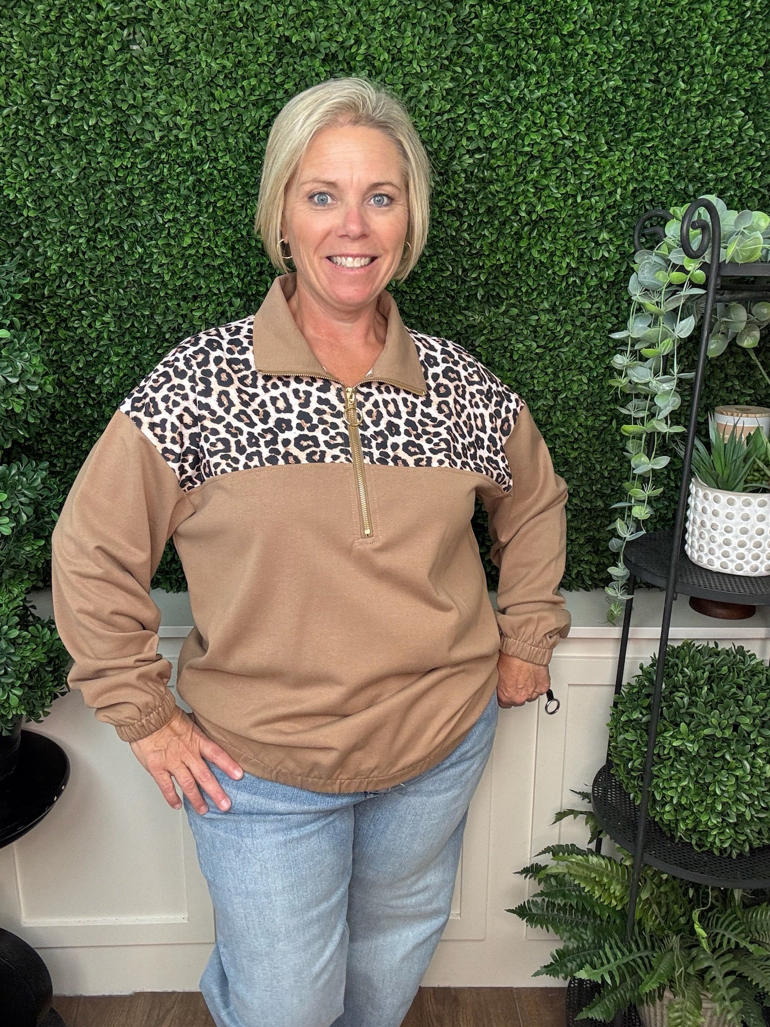 MIA PRINTED PULLOVER - SAFARI CHIC