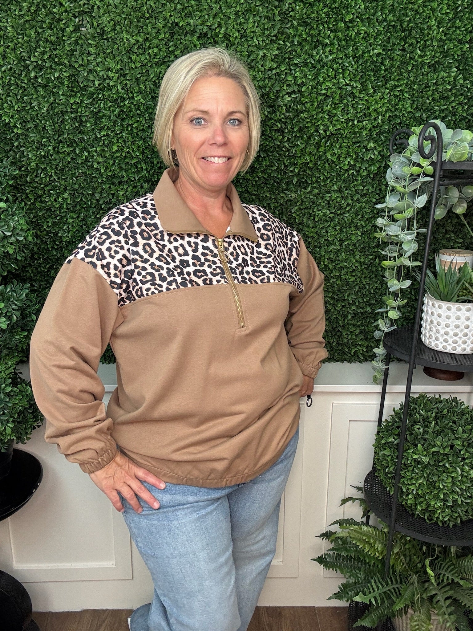 MIA PRINTED PULLOVER - SAFARI CHIC