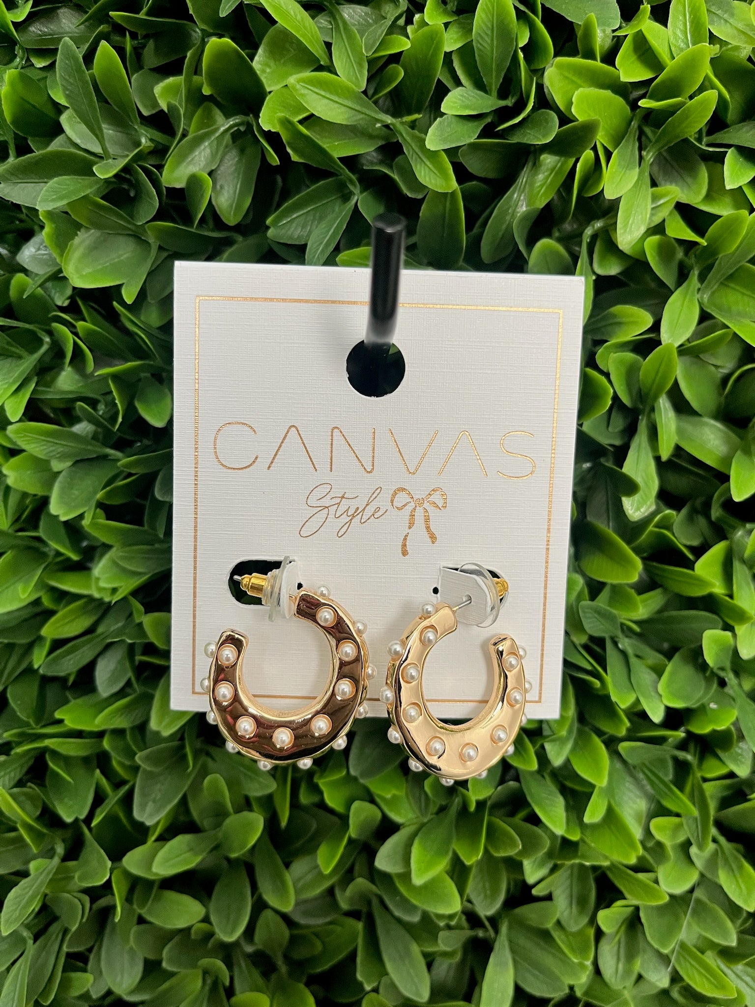 WILMA PEARL-STUDDED HOOP EARRINGS IVORY