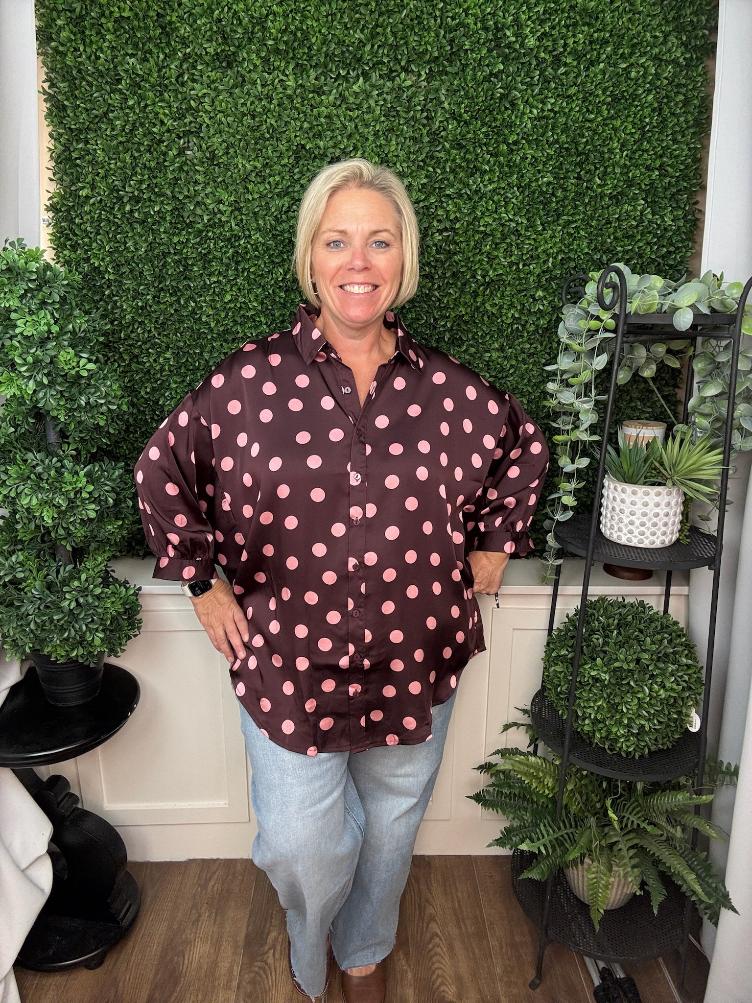 POLKA DOT OVERSIZED SHIRT