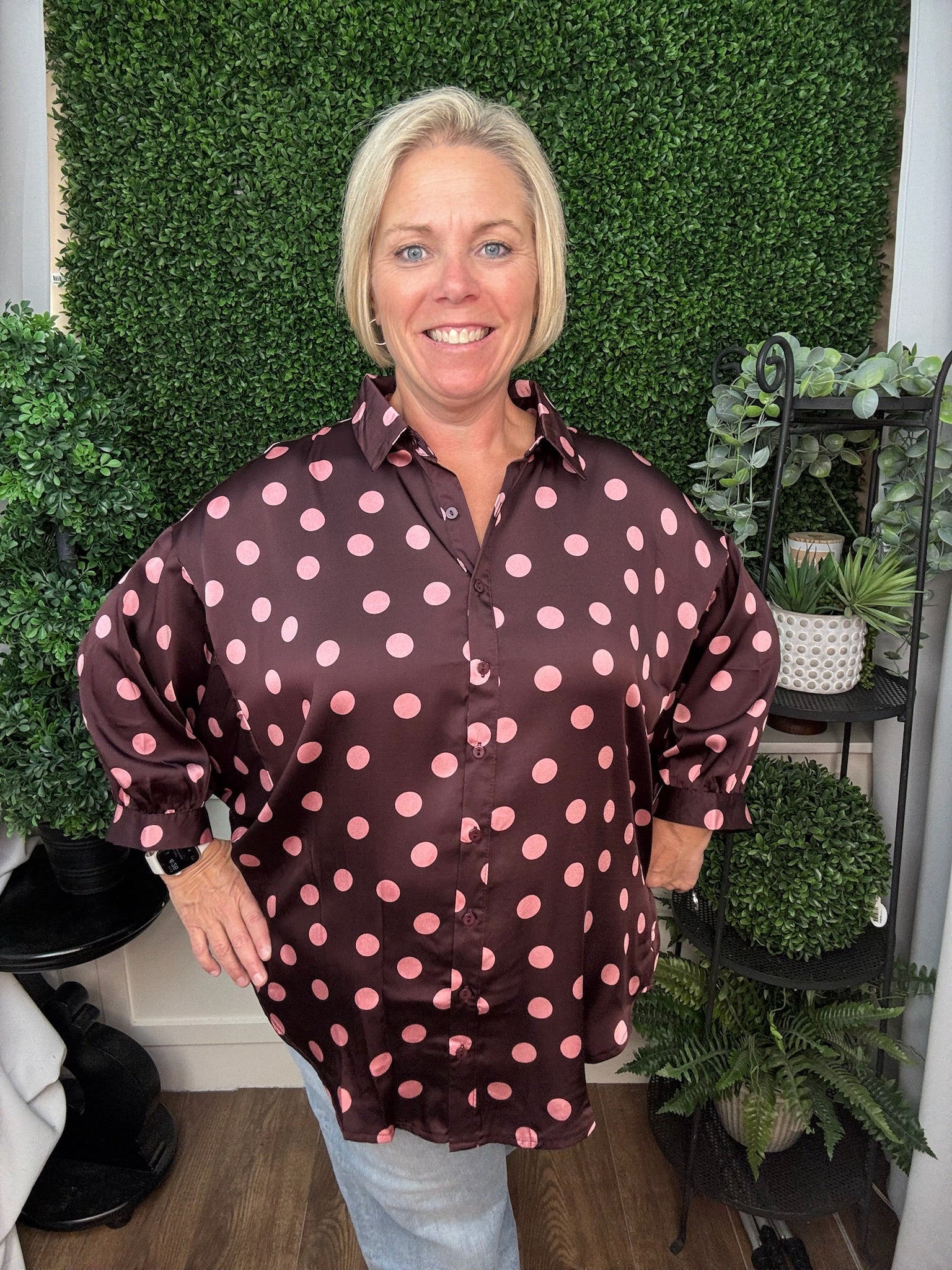 POLKA DOT OVERSIZED SHIRT