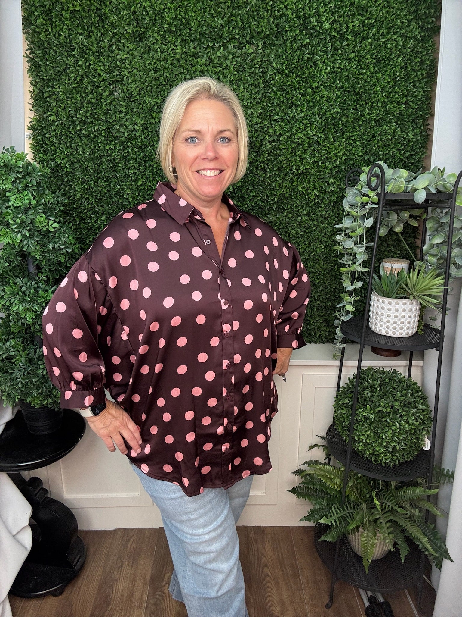 POLKA DOT OVERSIZED SHIRT