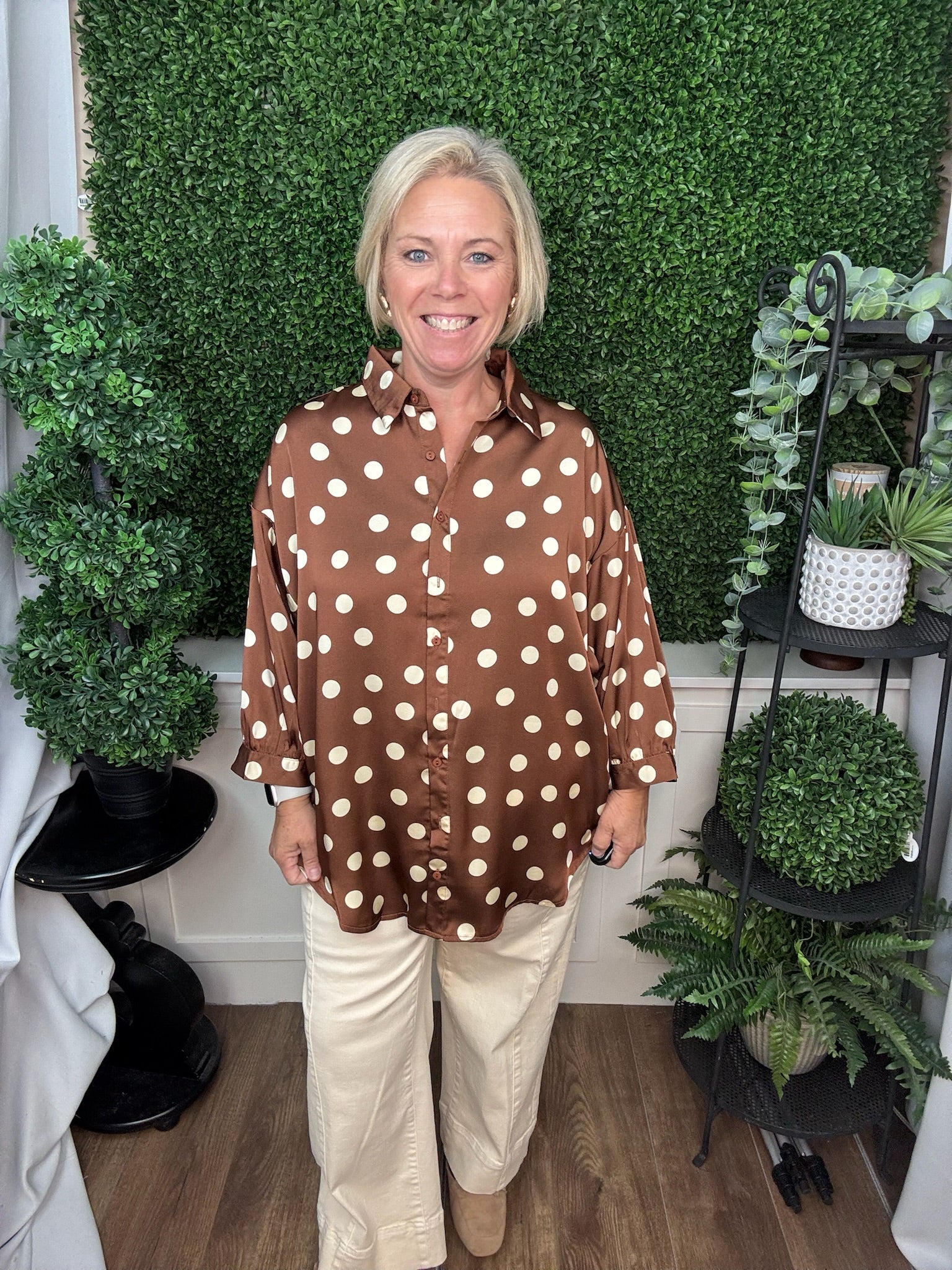 POLKA DOT OVERSIZED SHIRT