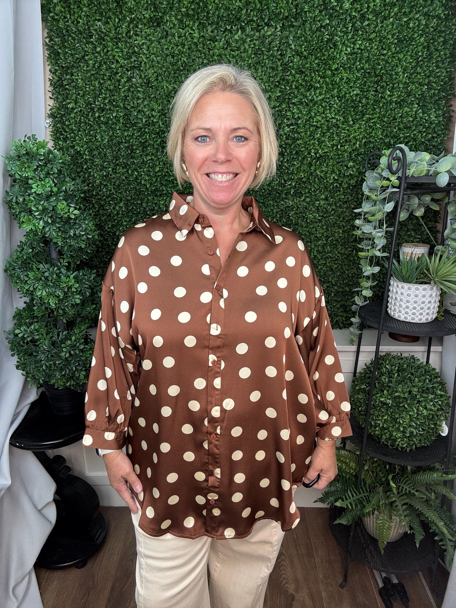 POLKA DOT OVERSIZED SHIRT