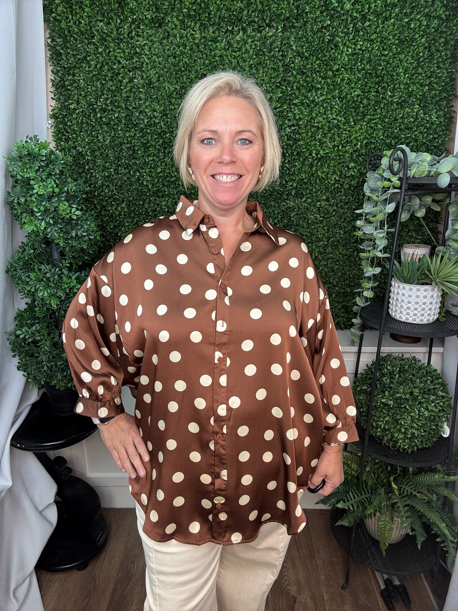 POLKA DOT OVERSIZED SHIRT