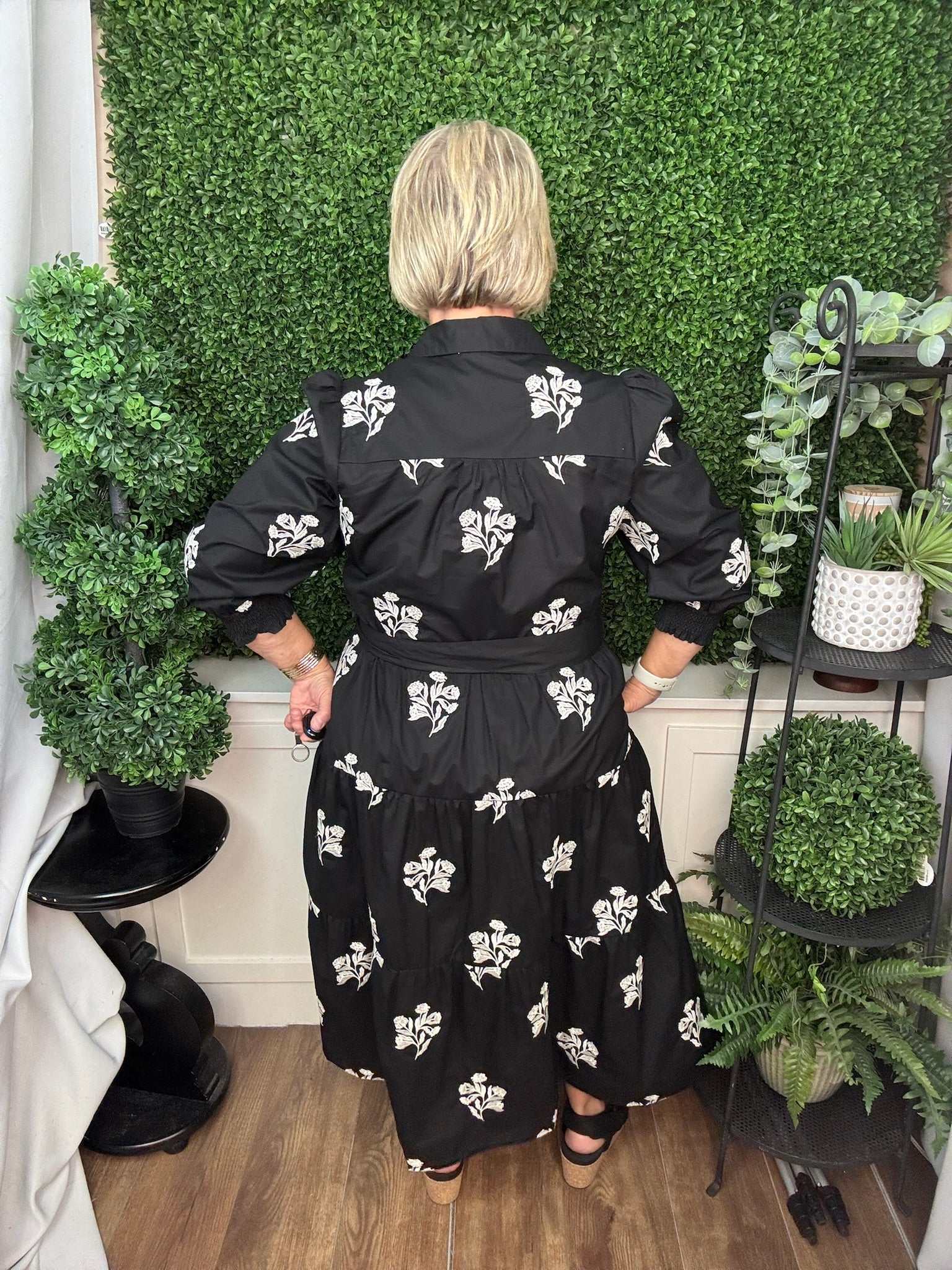 DRESS ELEANOR MOONLIT GRACE EMBROIDERED - BLACK