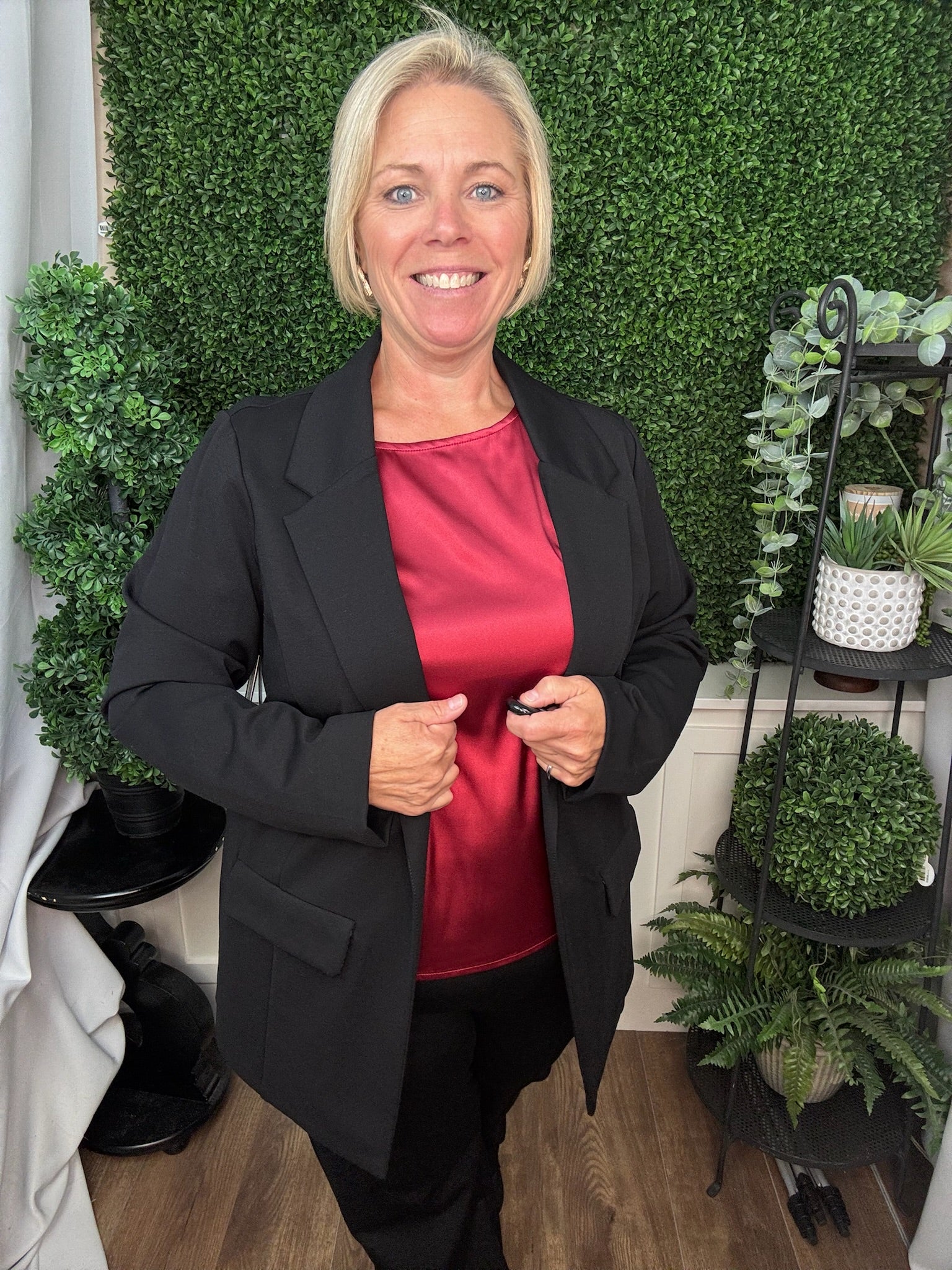 BOYFRIEND BLAZER W/ PRINCESS DARTS - BLACK