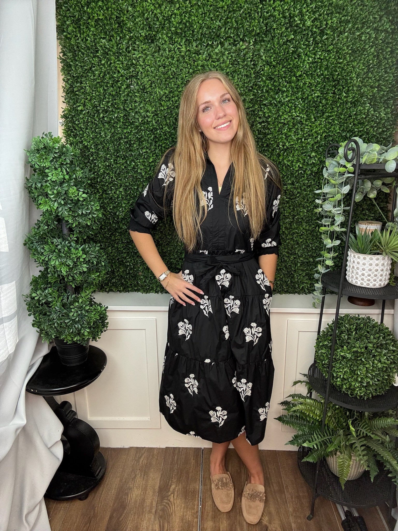 DRESS ELEANOR MOONLIT GRACE EMBROIDERED - BLACK