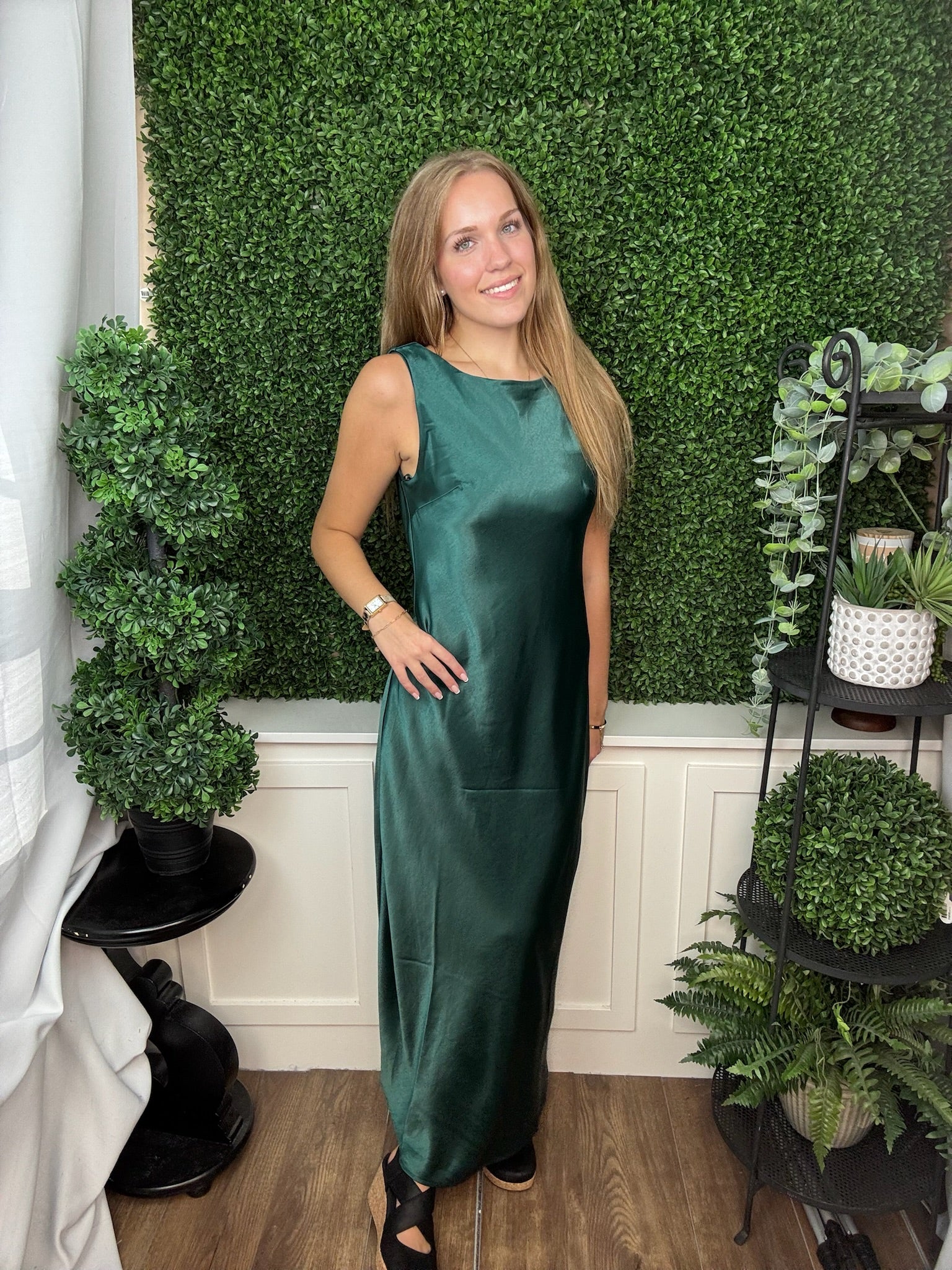 SLEEVELESS BACK COWL COCKTAIL MAXI DRESS - SEA GREEN