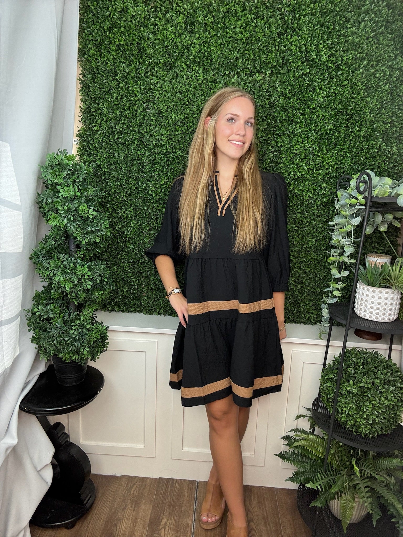 DRESS COOPER - BLACK/TAN