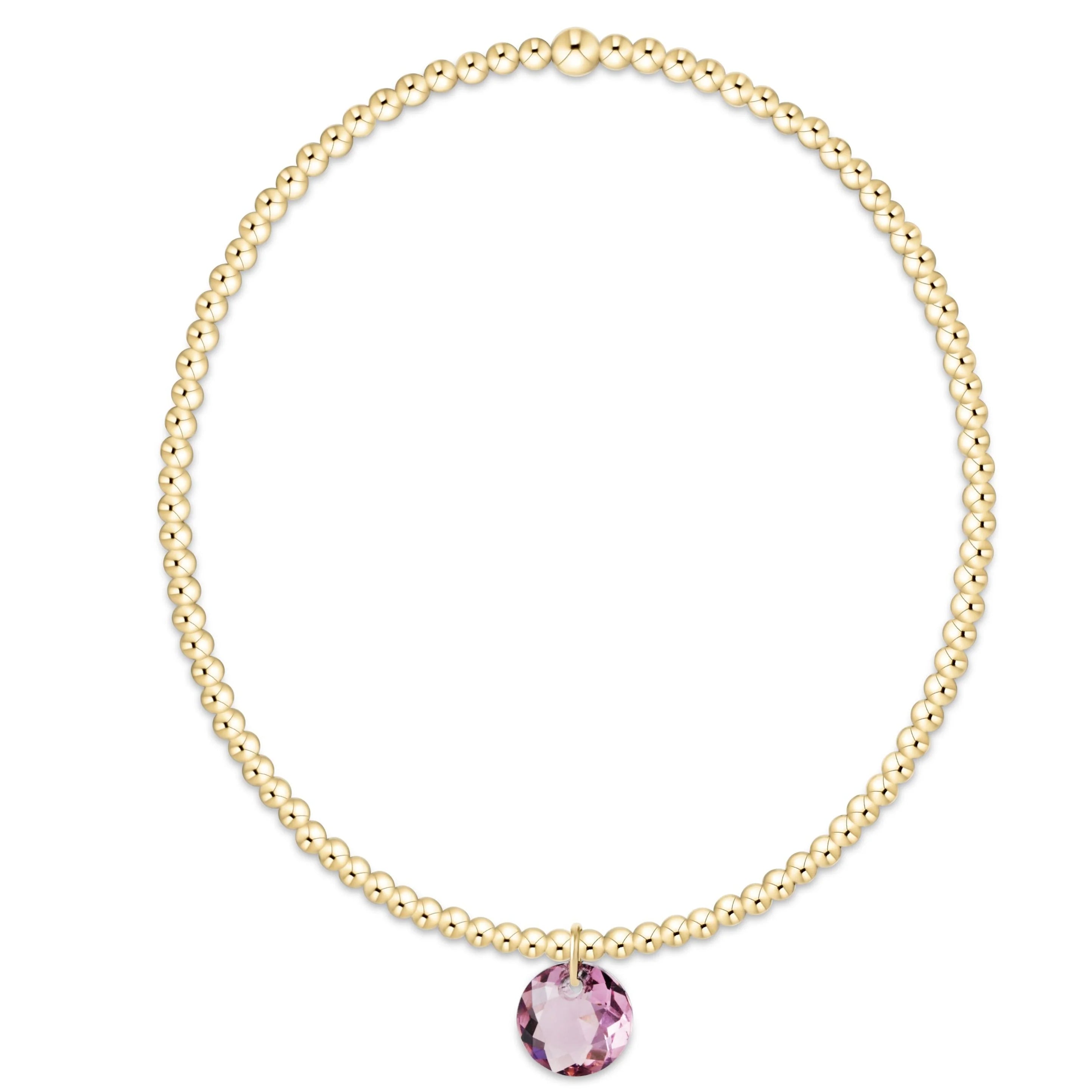Classic Gold 2mm Bracelet - Reflection Small Charm