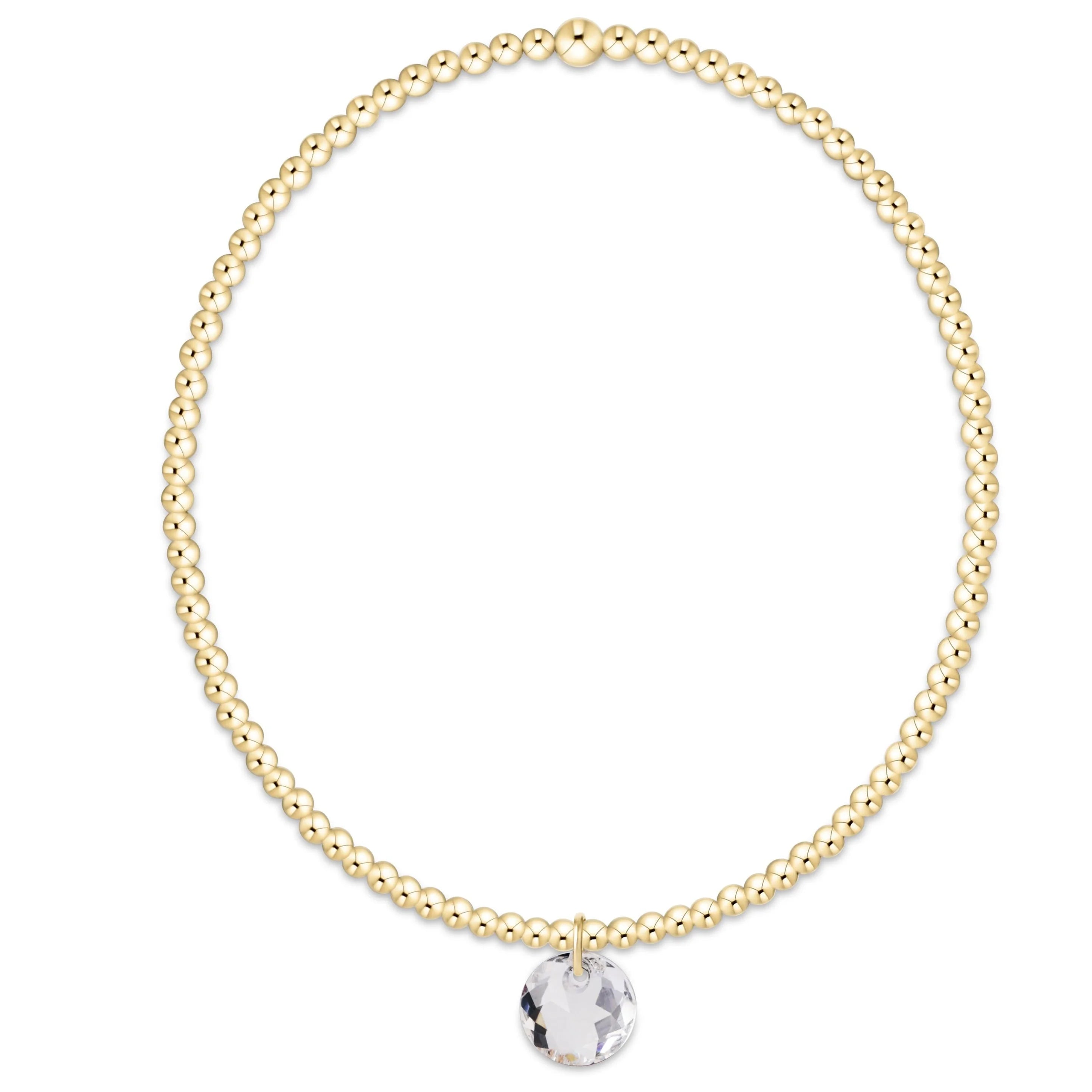 Classic Gold 2mm Bracelet - Reflection Small Charm