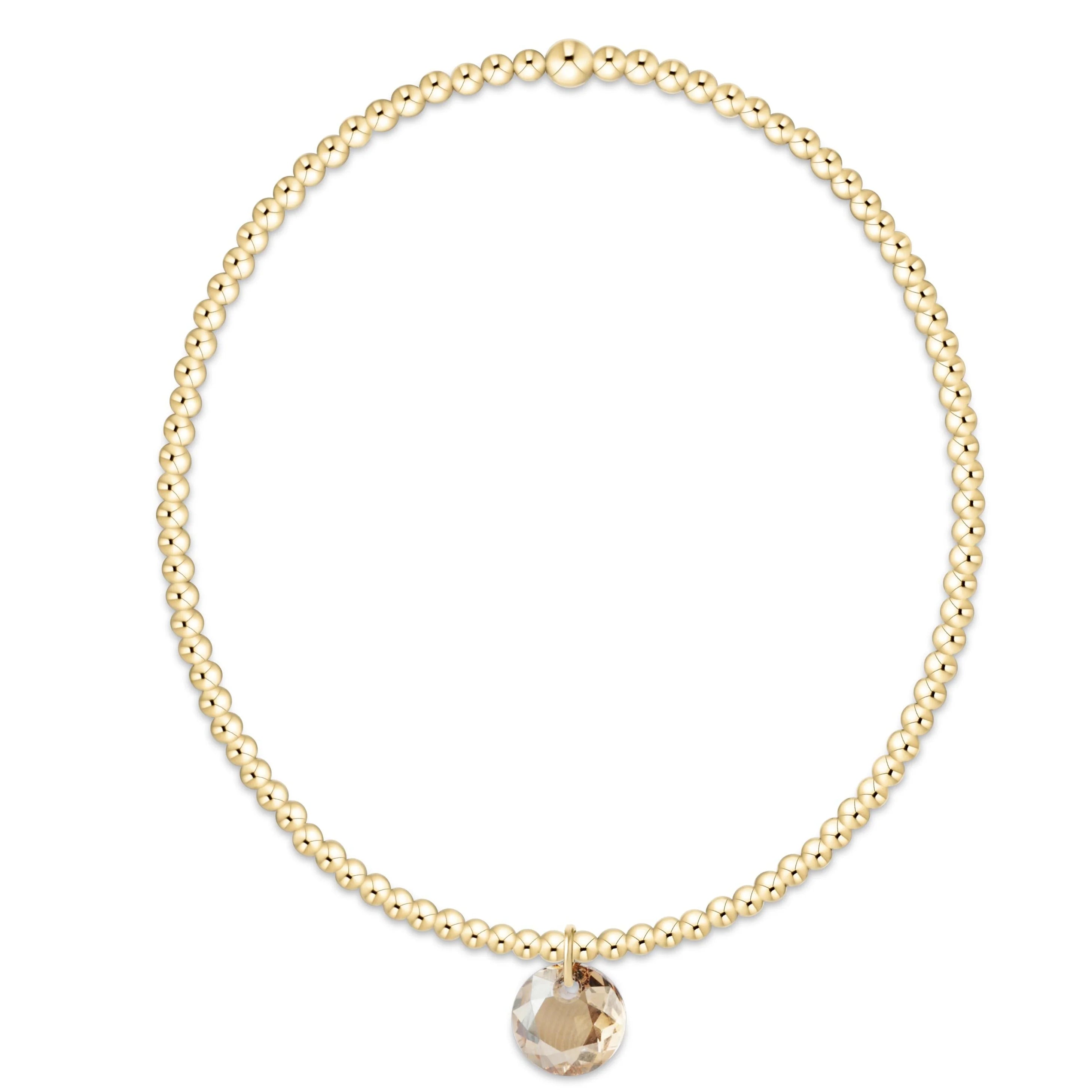 Classic Gold 2mm Bracelet - Reflection Small Charm