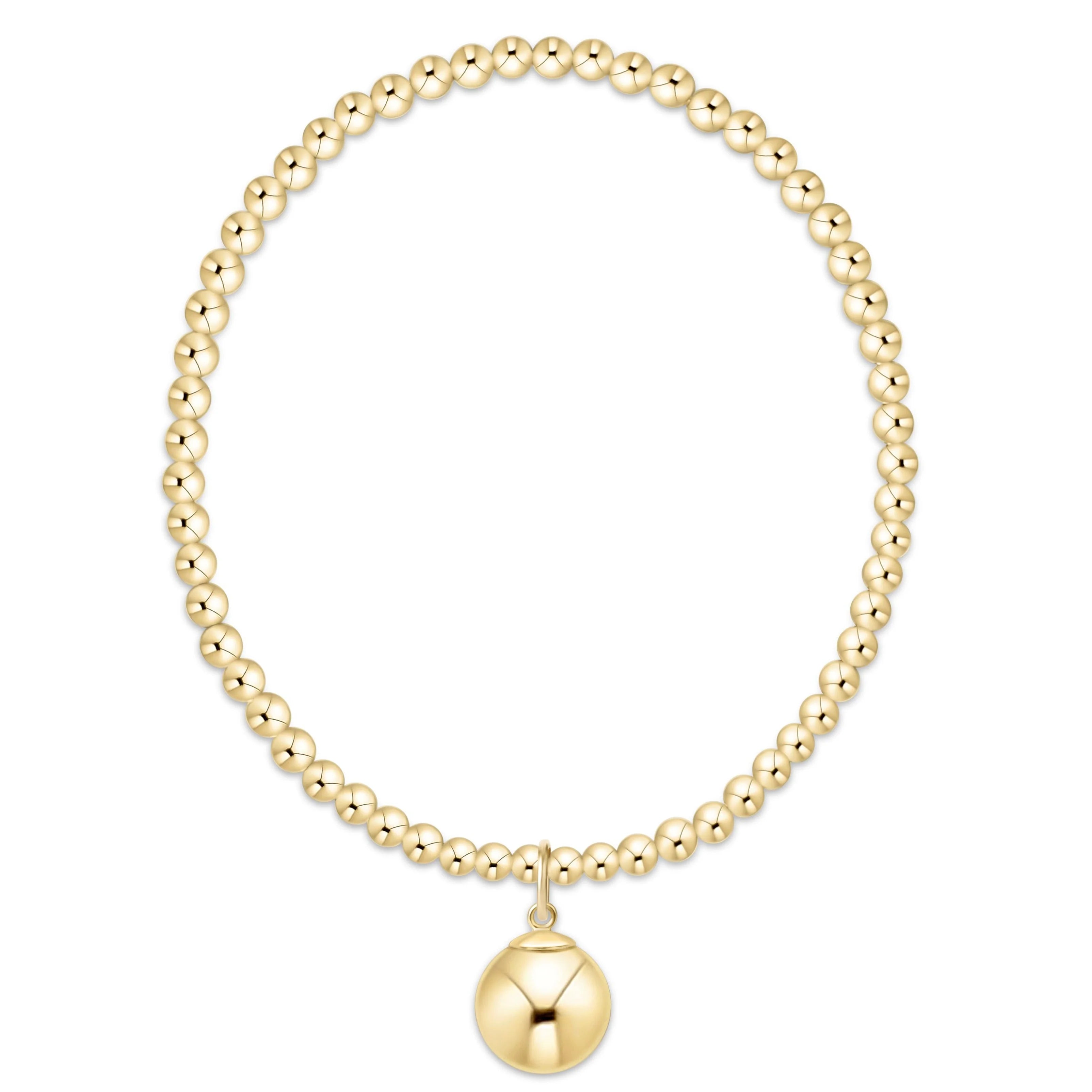 CLASSIC GOLD 3MM BRACELET – CLASSIC GOLD 10MM CHARM
