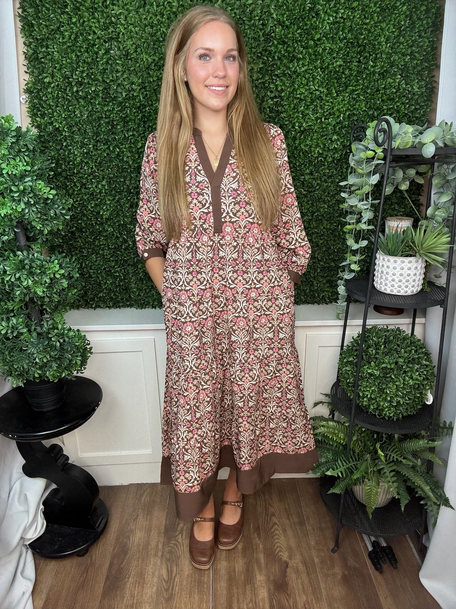 DRESS CAMERON ASHDOWN ABBEY - COCOA