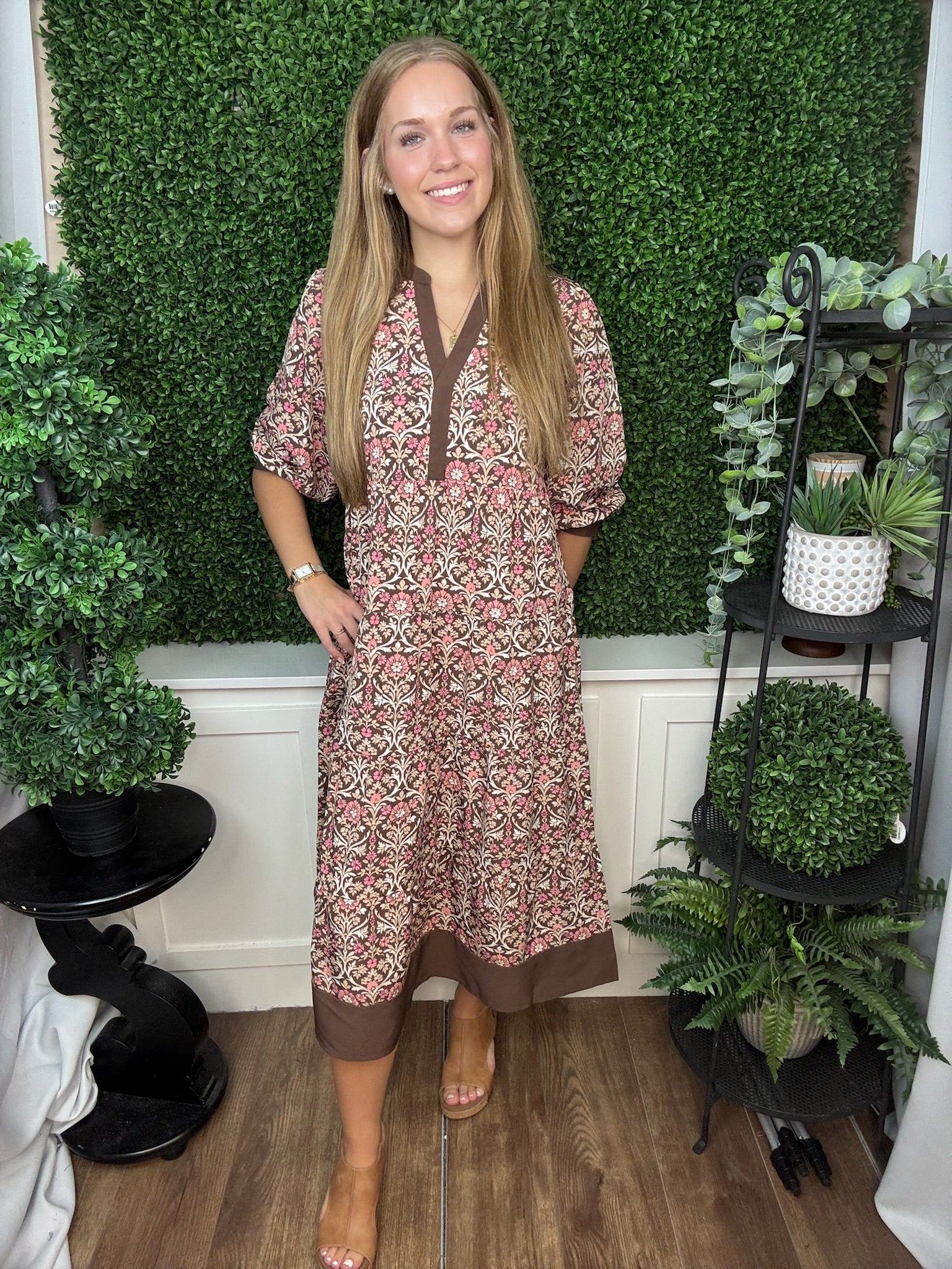 DRESS CAMERON ASHDOWN ABBEY - COCOA