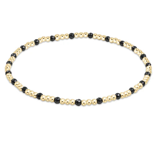 EXT GEMSTONE GOLD SINCERITY PATTERN 2MM BEAD BRAC -FACETED HEMATITE