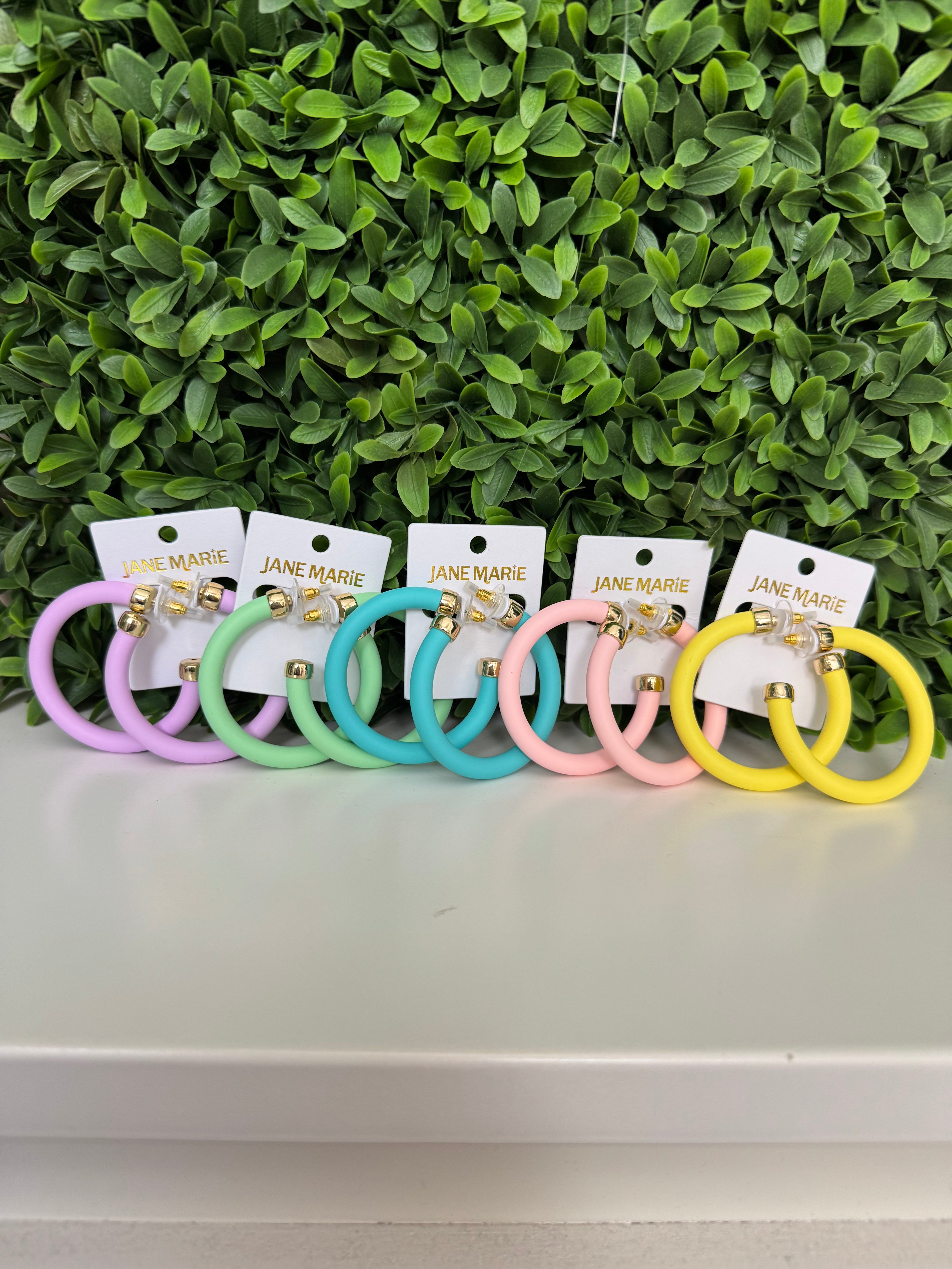 TUBULAR HOOP W/GOLD ACCENTS EARRINGS