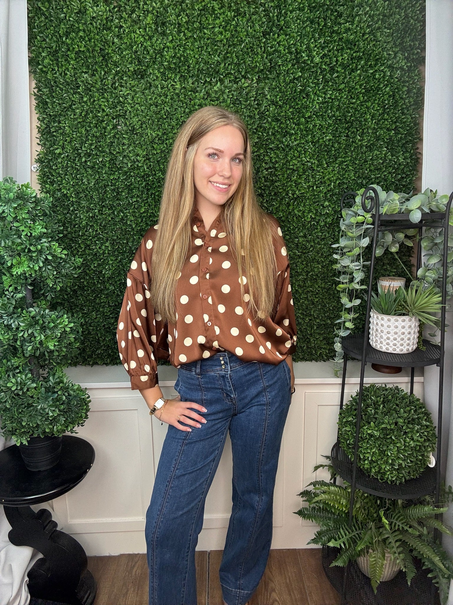 POLKA DOT OVERSIZED SHIRT