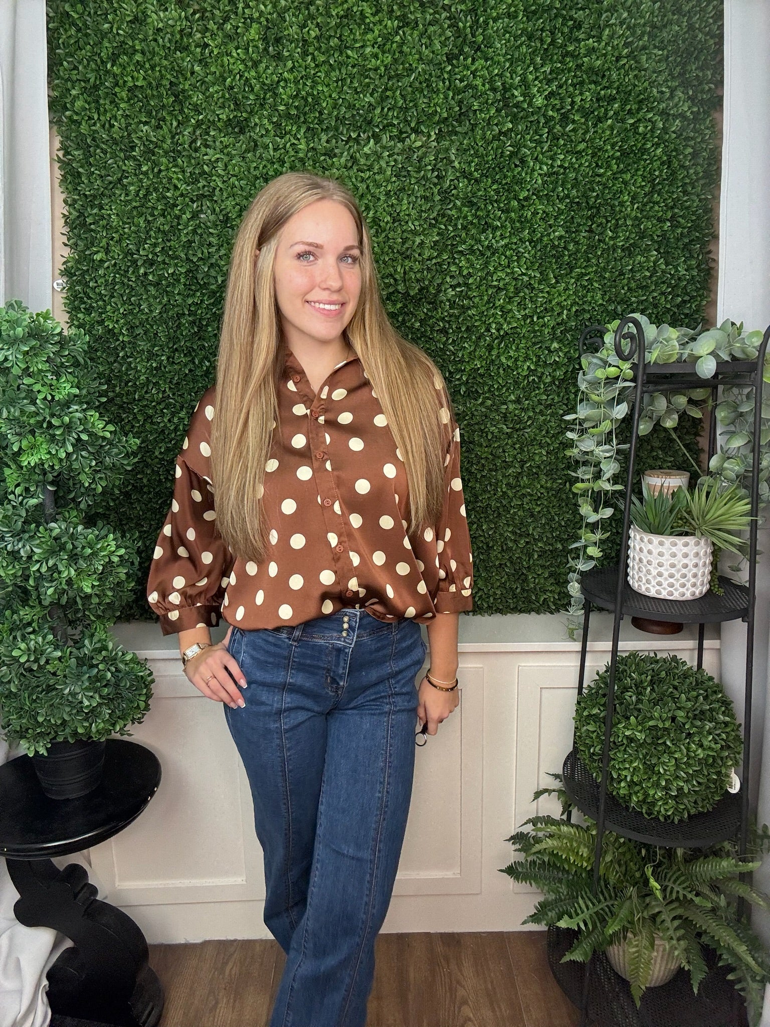 POLKA DOT OVERSIZED SHIRT