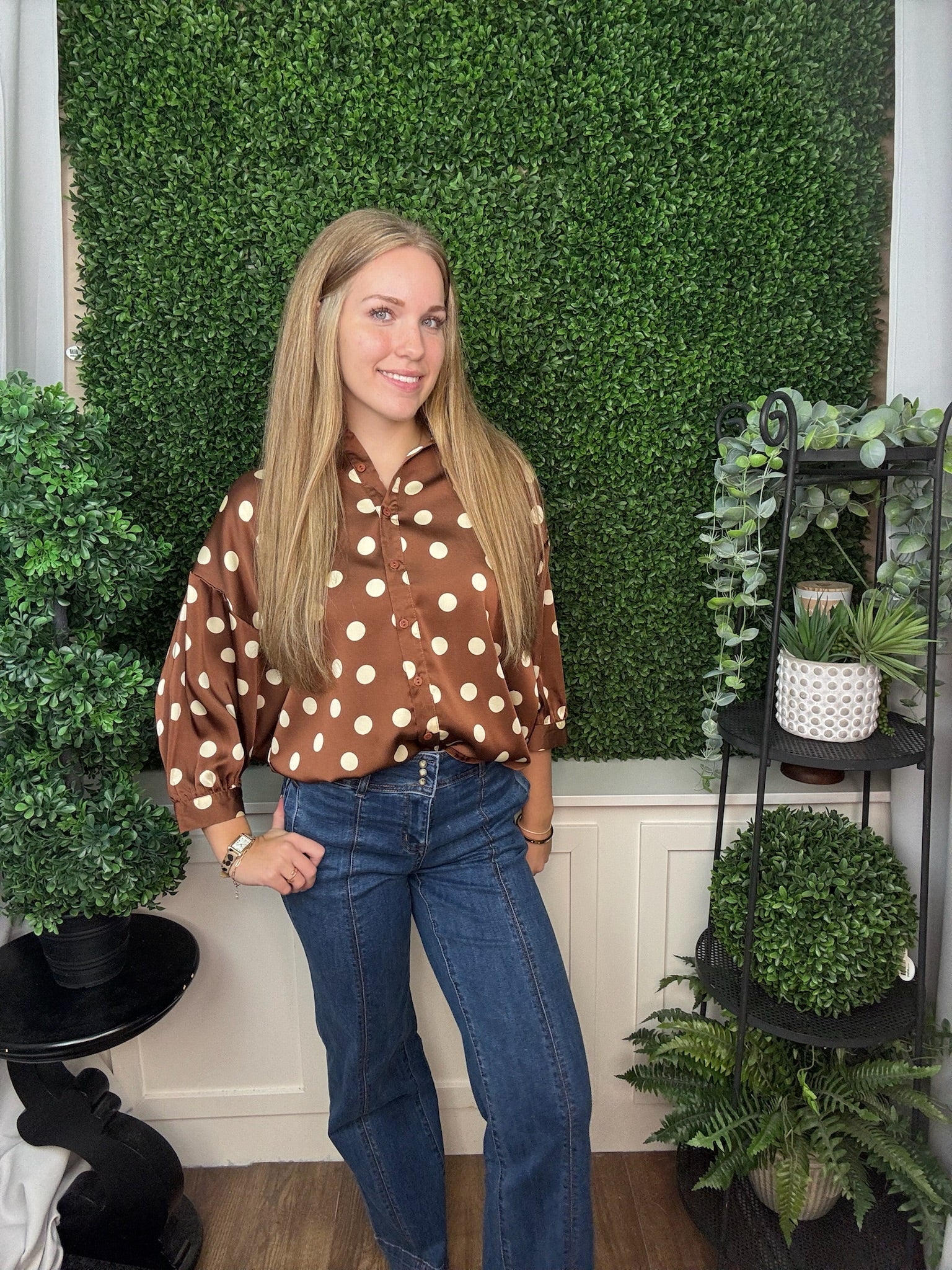POLKA DOT OVERSIZED SHIRT
