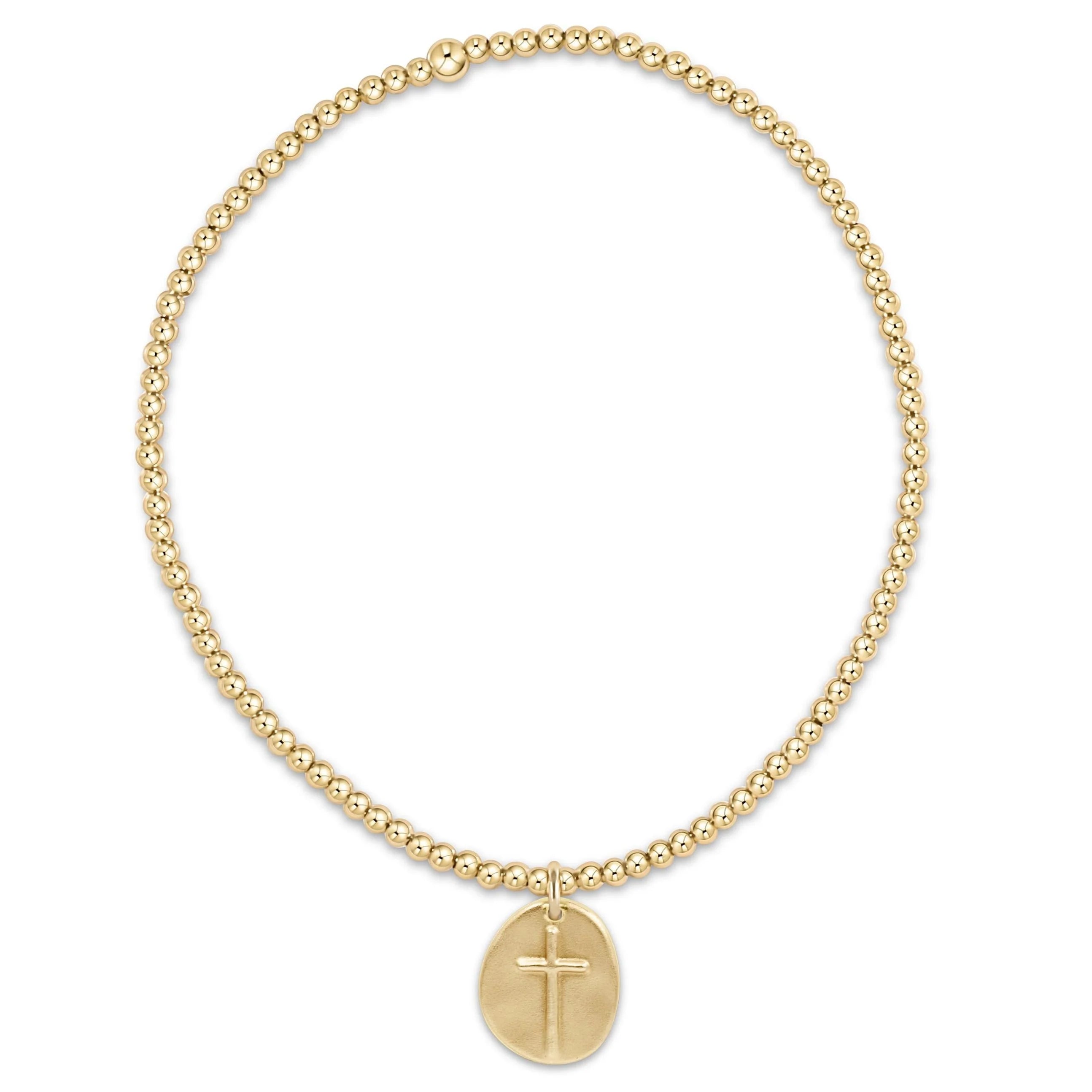 CLASSIC GOLD 2MM BRACELET – INSPIRE SMALL GOLD DISC