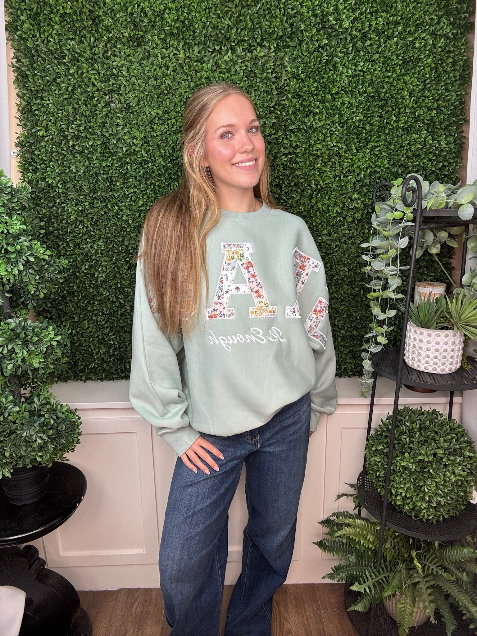 FLANNIGAN GRACE IS ENOUGH SWEATSHIRT - MIST