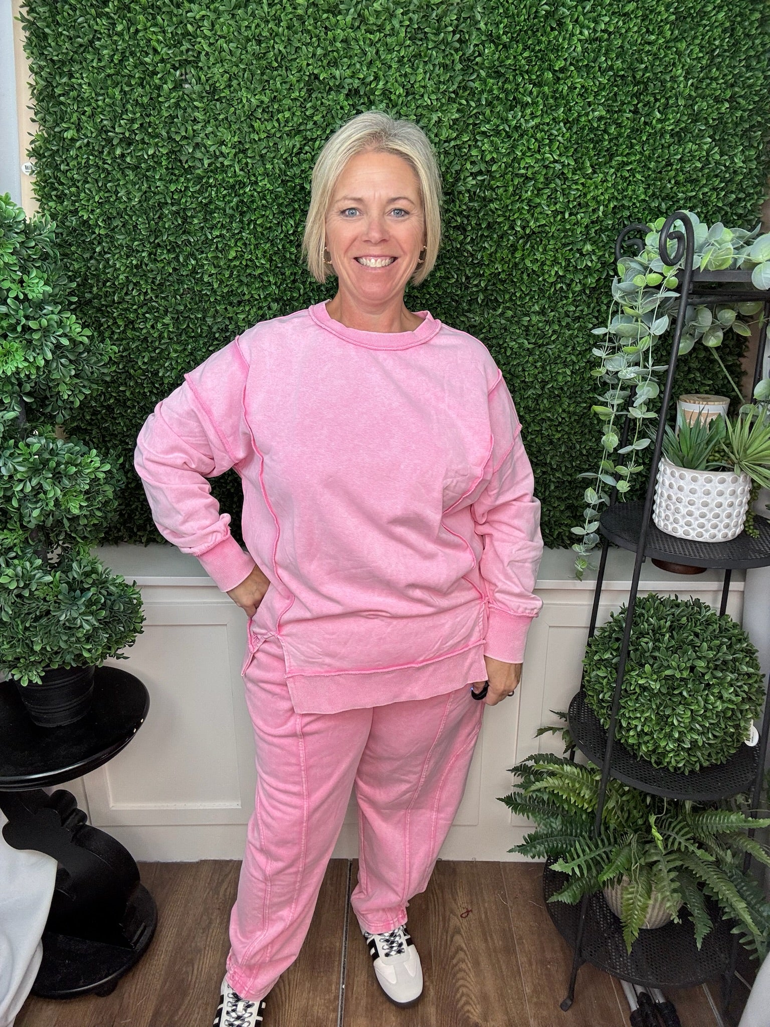 WASHED SWEATSHIRT - PINK