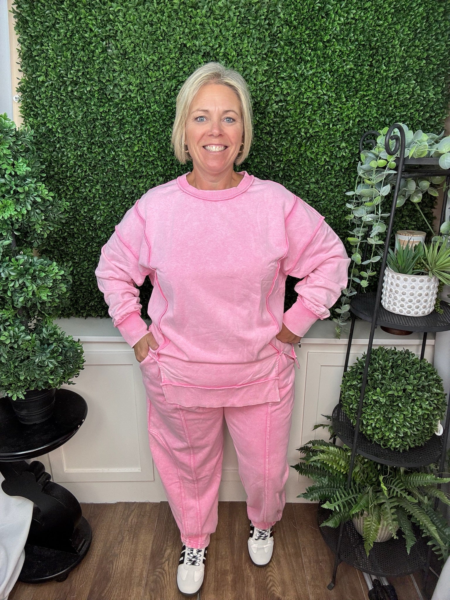 WASHED SWEATSHIRT - PINK