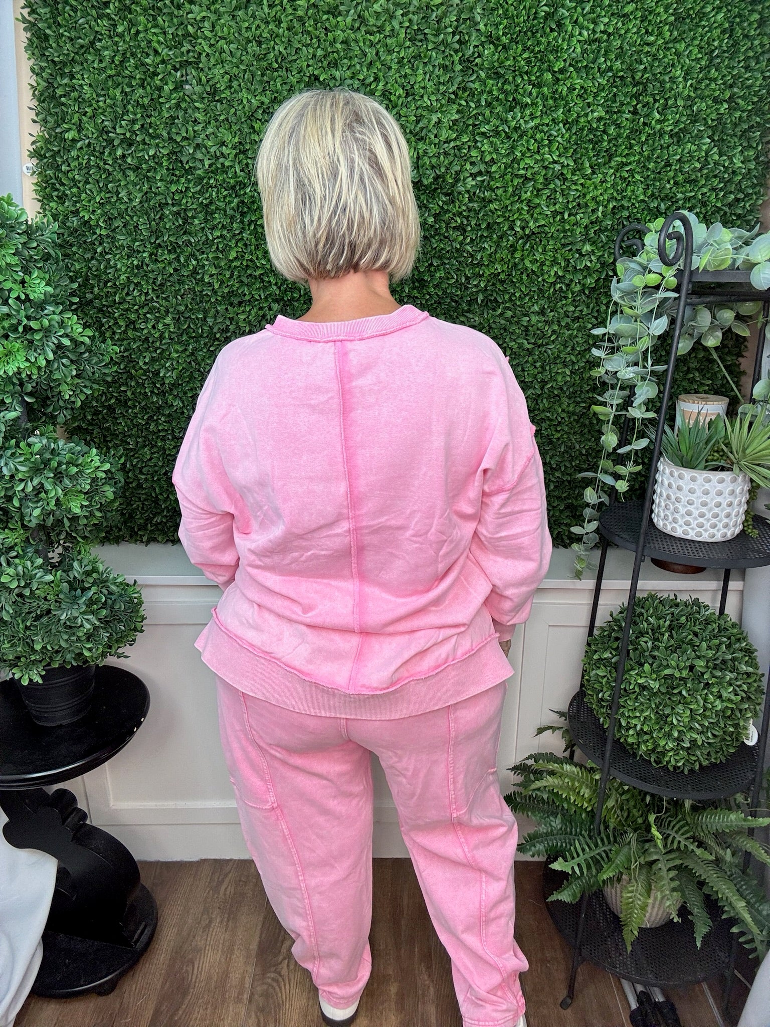 WASHED SWEATSHIRT - PINK