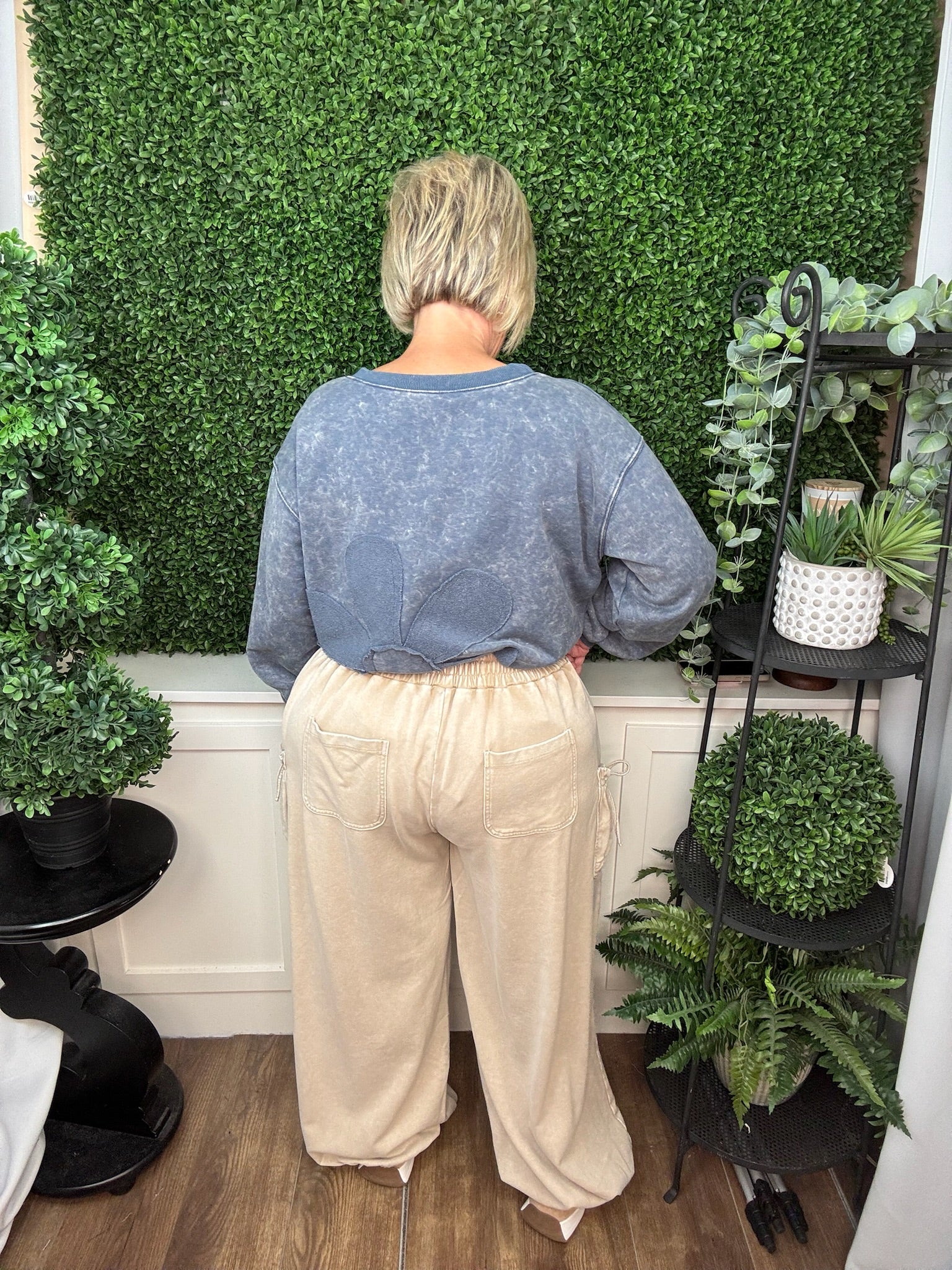 DRAWSTRING SIDE POCKET JOGGER PANTS - SANDSHELL