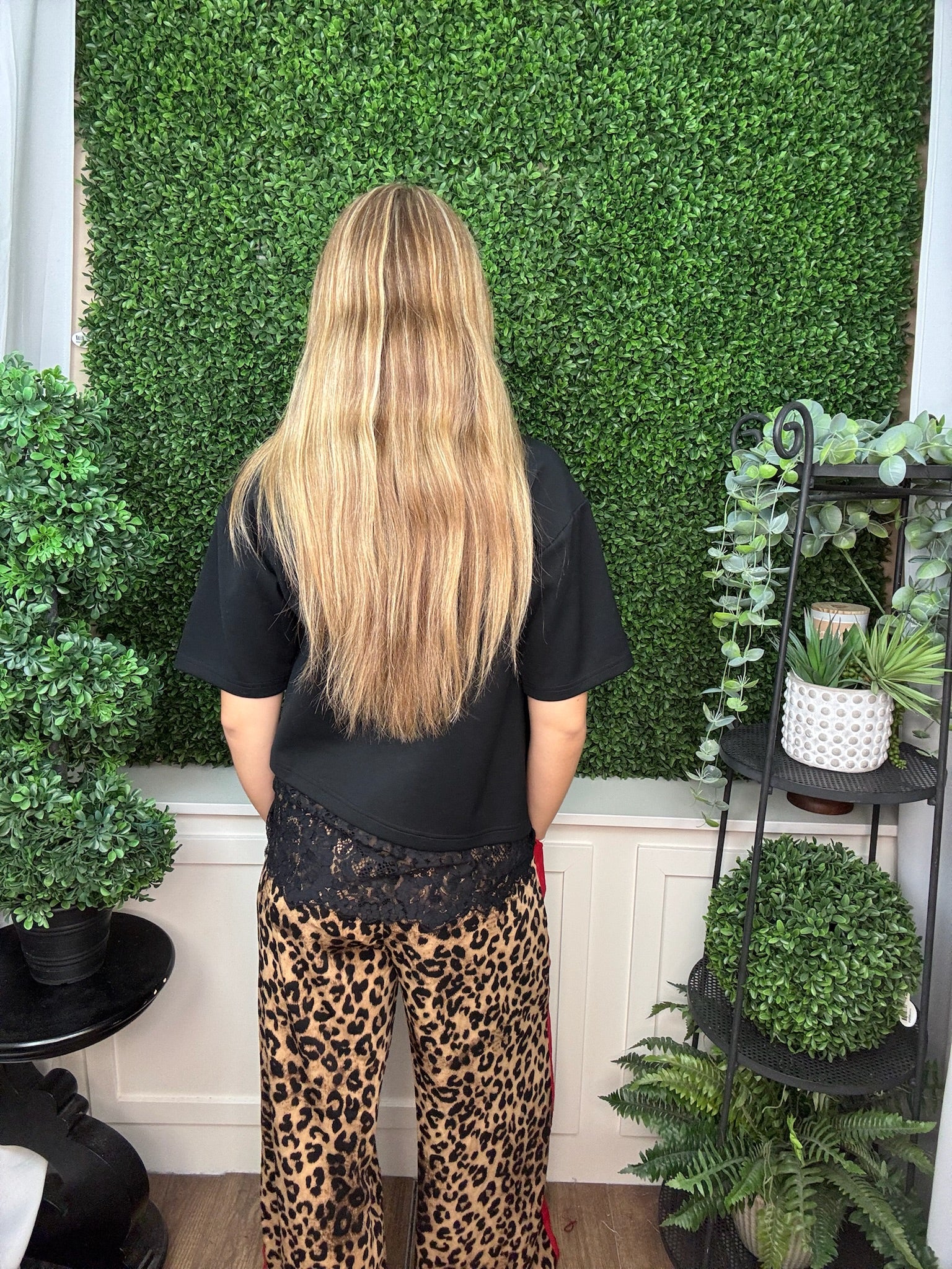 LEOPARD PRINT WIDE LEG PANTS - TAUPE