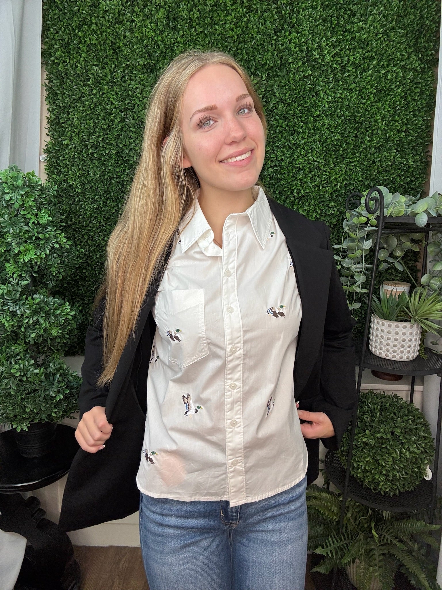 BOYFRIEND BLAZER W/ PRINCESS DARTS - BLACK