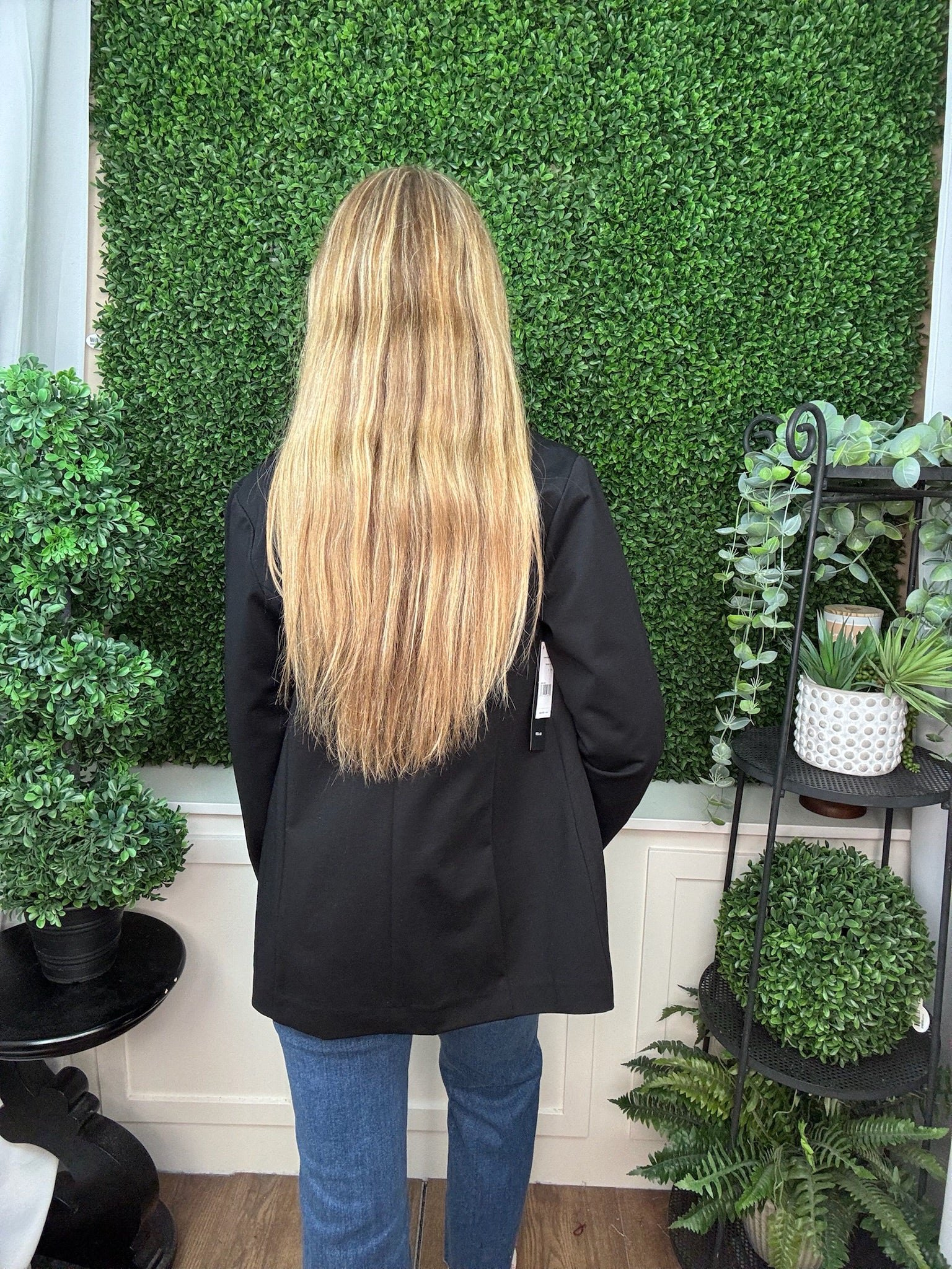 BOYFRIEND BLAZER W/ PRINCESS DARTS - BLACK
