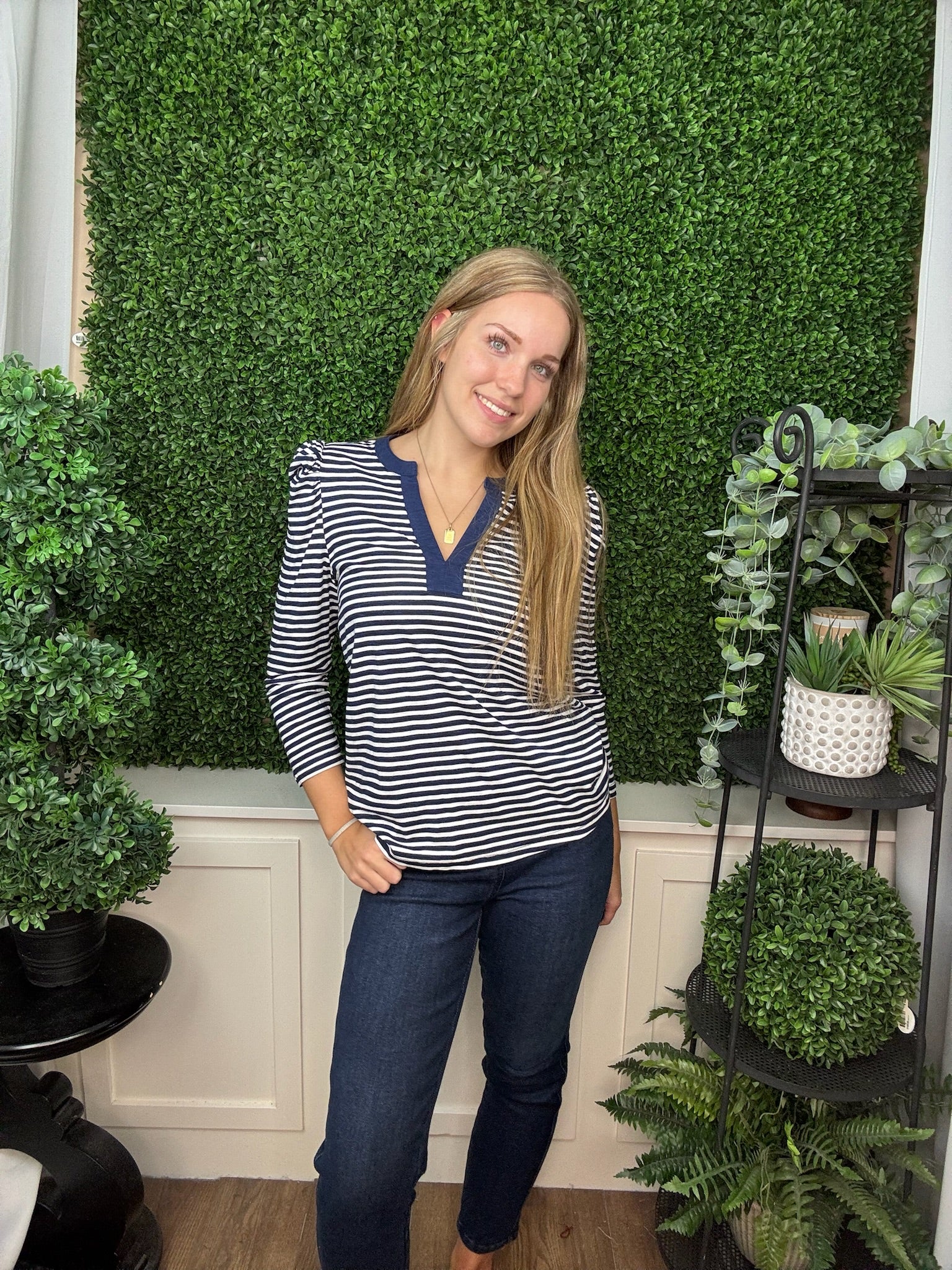 TOP ADELYN NAVY STRIPE