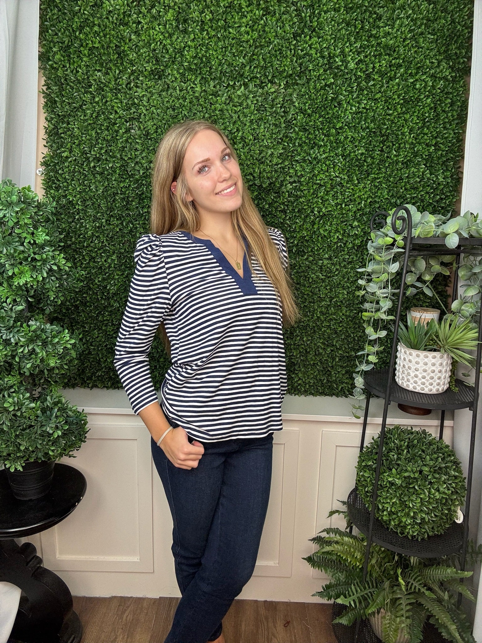 TOP ADELYN NAVY STRIPE