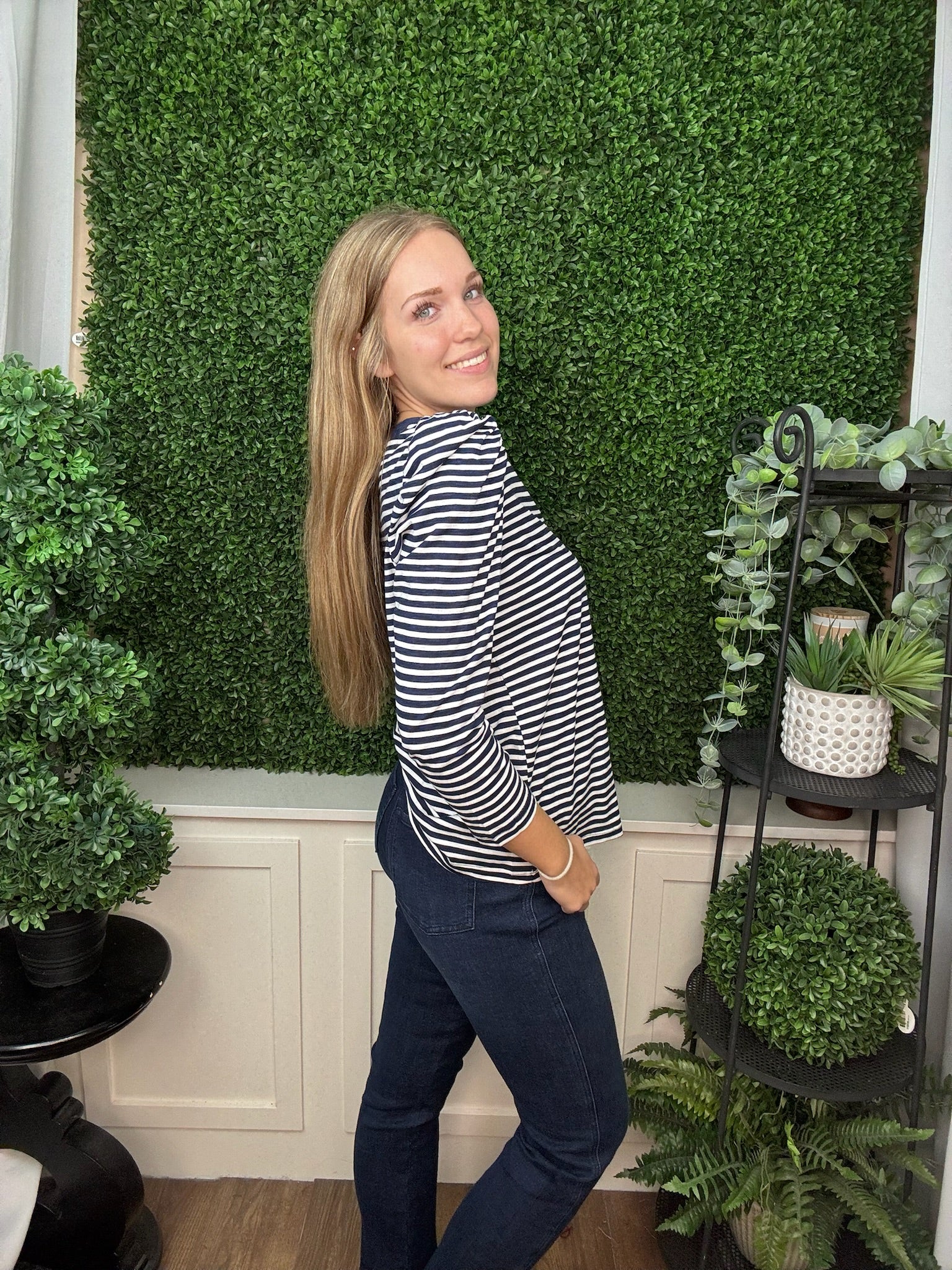 TOP ADELYN NAVY STRIPE