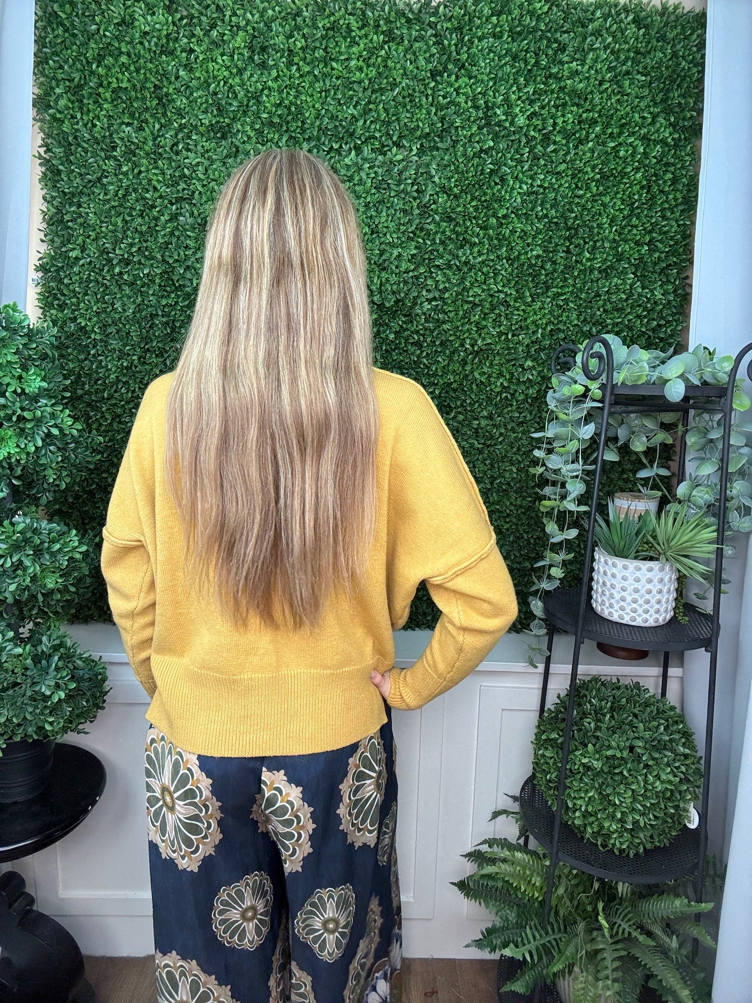 HIGH NECK CREWNECK SWEATER - MUSTARD