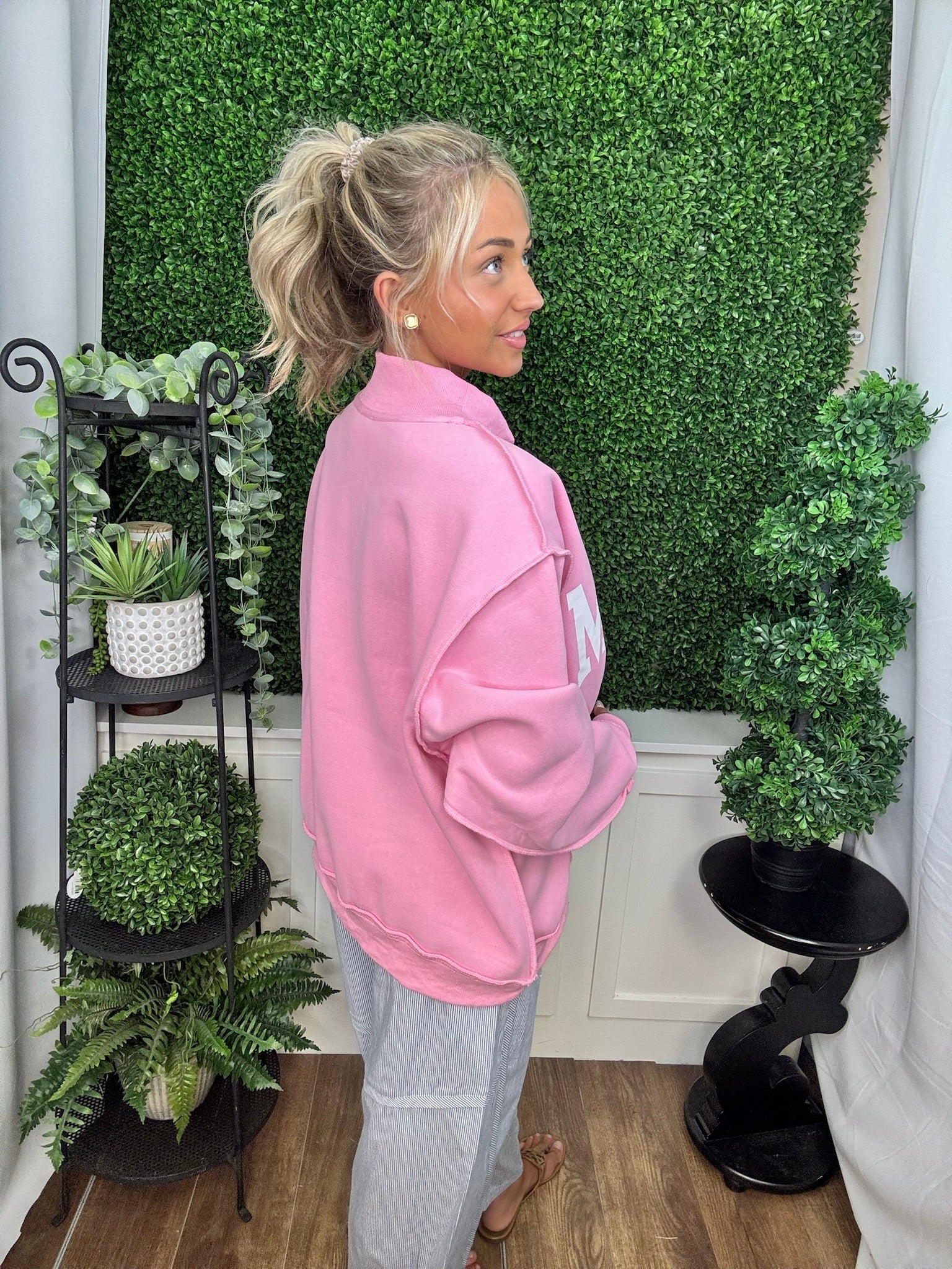 Mother Graphic Mock Neck Pullover
