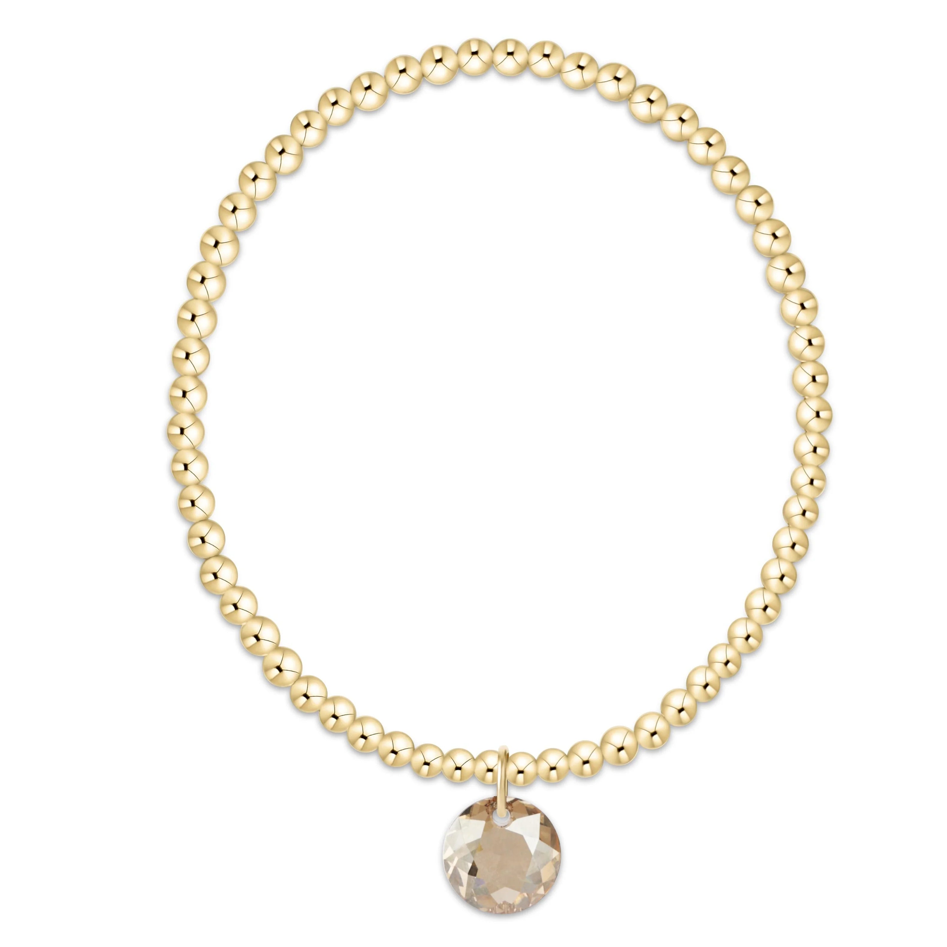 EXTENDS CLASSIC GOLD 3MM BRACELET – REFLECTION CHARM – 11