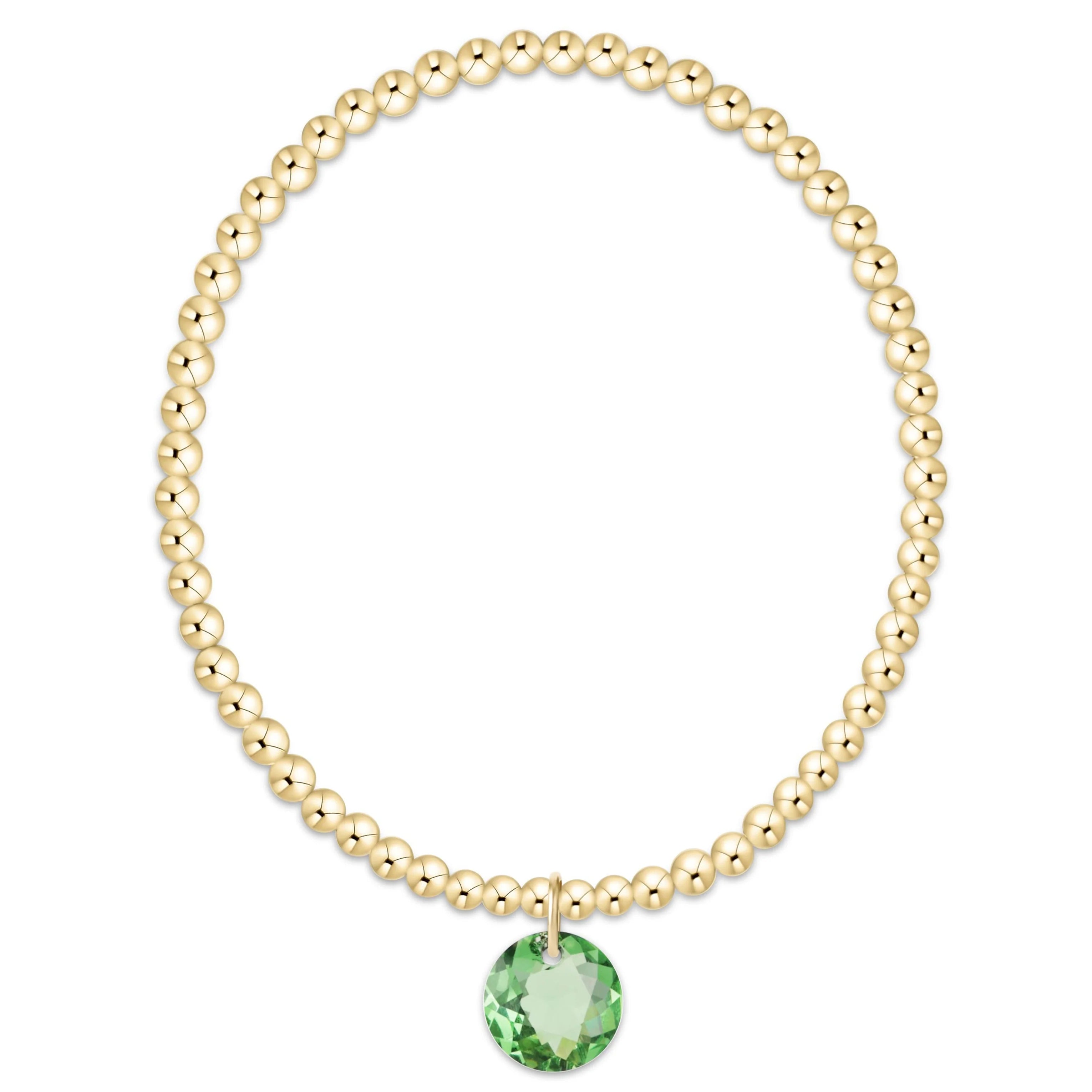 Classic Gold 3mm Bracelet - Reflection Charm